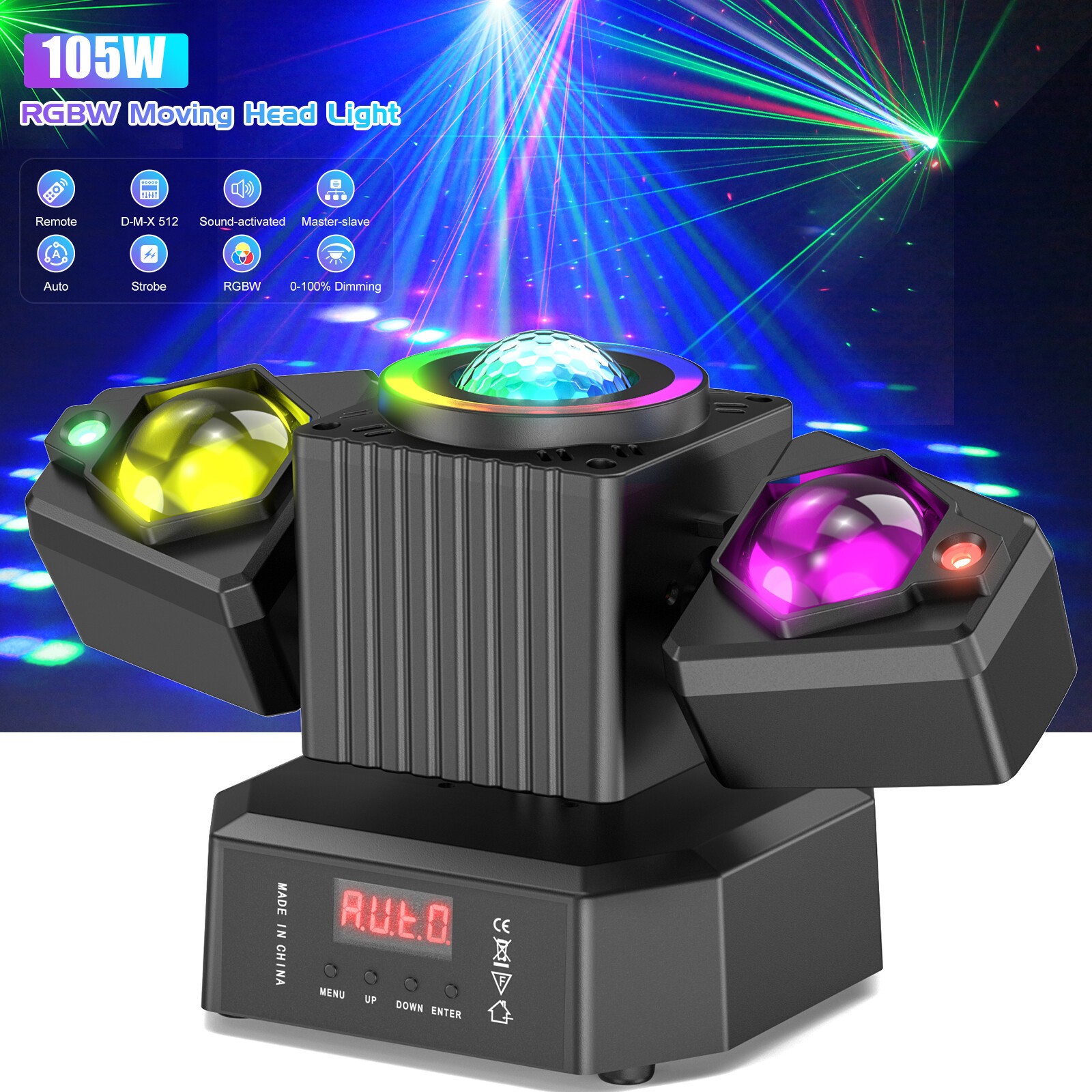 50W Laser Light RGBW LED Moving Head Disco Stage Lighting Beam DMX512 Party DJ