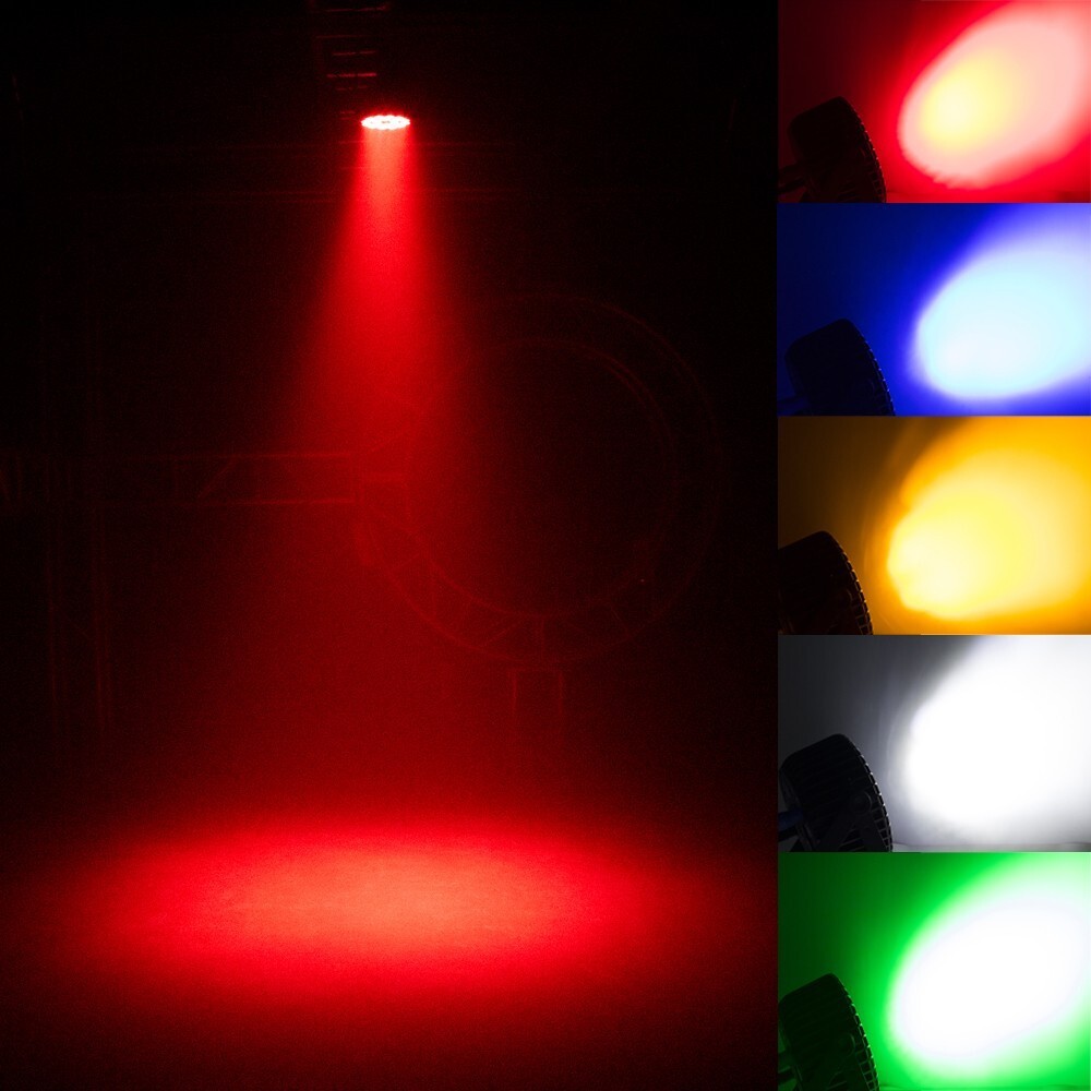 SHEHDS 6PCS LED 18x18w Aluminum RGBWA+UV Par Light Disco Party With Flightcase