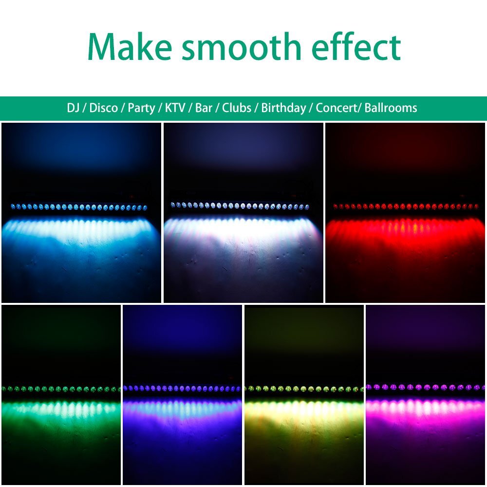 DJ Stage Light 24LED RGB Wall Washer Sound Control DMX Chase Effect Party Remote