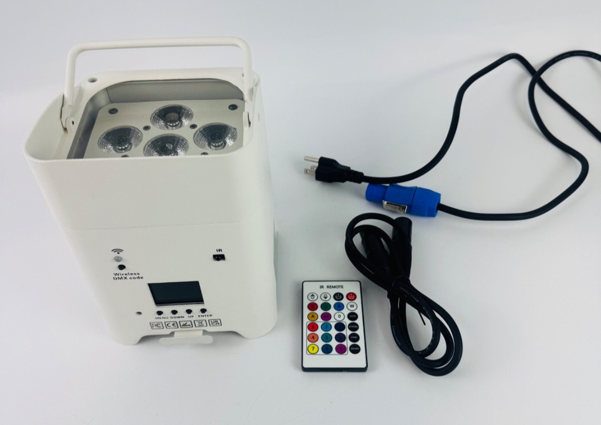 Battery Powered Stage Lights, 9600Mah Rechargeable Par Can Lights 6X18W RGBWA+UV