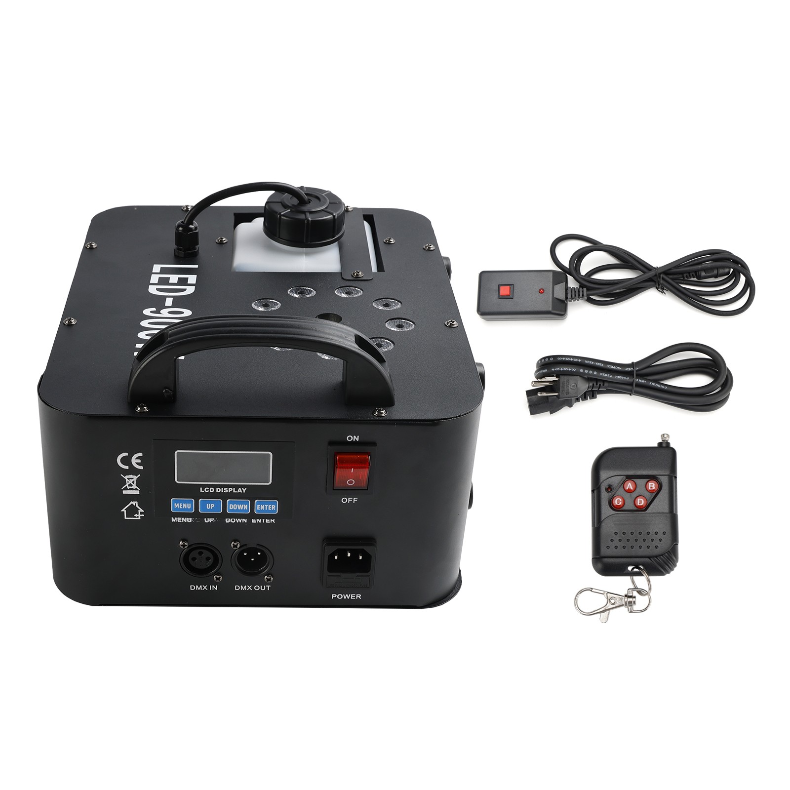 900W RGB LED Light Smoke Fog Machine Stage Fogger DJ Spray Smoke Effect #