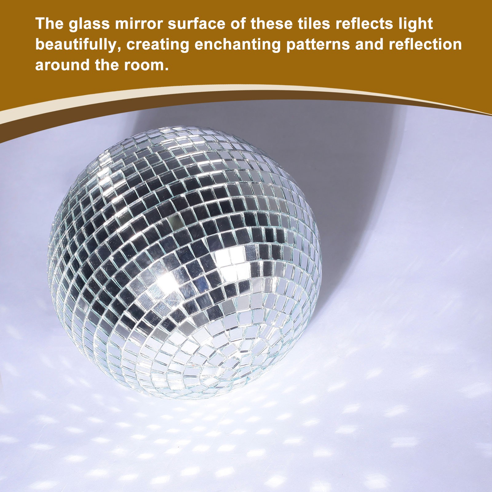 12000 PCS Glass Mirrors Disco Ball Tiles Self-Adhesive Purple 5x5mm, 25 Sheet