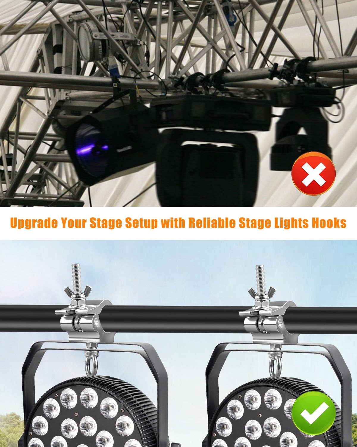 2 PCS Aluminum Alloy Wider Stage Truss OClamp With Eye Bolt 4052mm OD