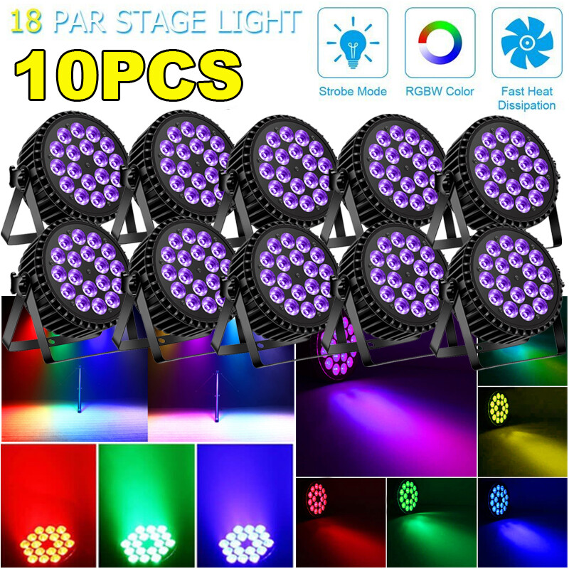 1-8x Bright HOLDLAMP 270W RGBW 18 LED Wash Par DMX Stage Lighting Disco Show Gig