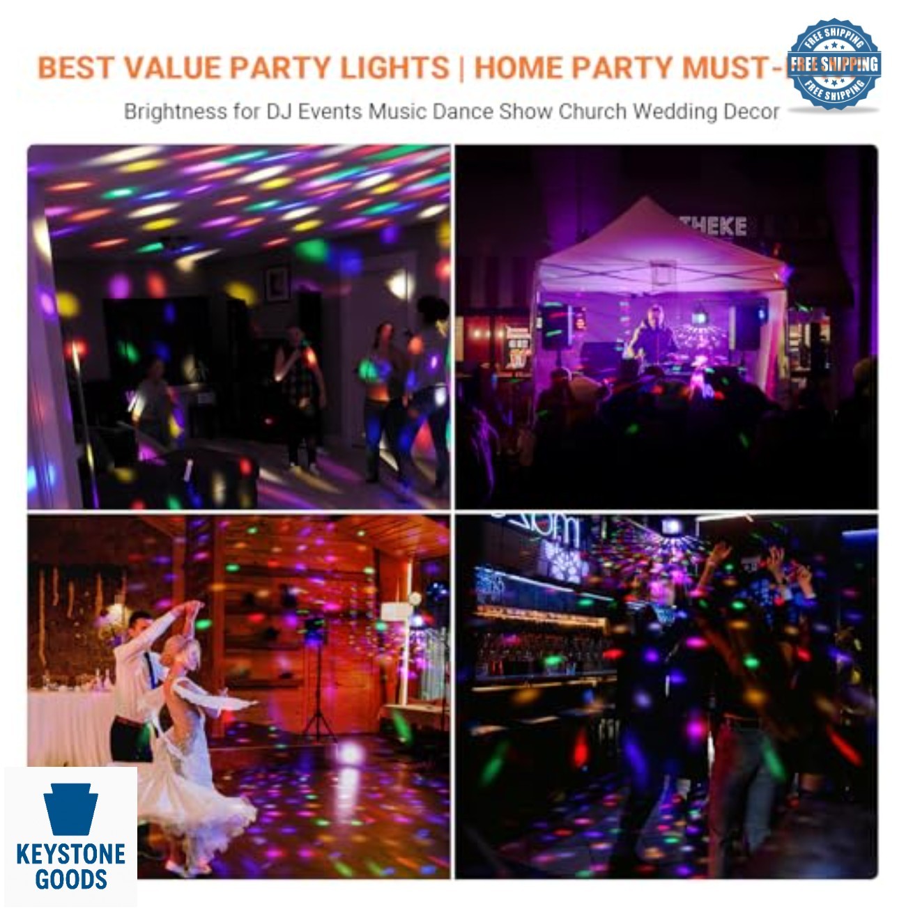 Sound Activated DJ Stage Light 27W RGBW Derby Effect DMX Remote Beam 9 Color