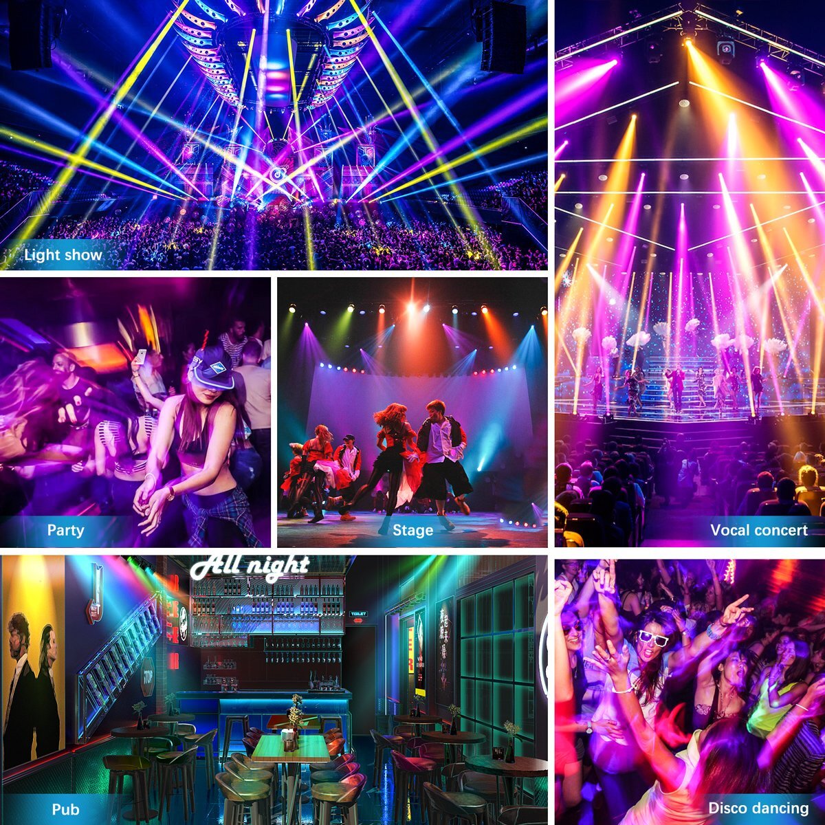Moving Head Stage Lighting RGBW 120W LED DJ DMX Beam Bar Disco Club Party Lights