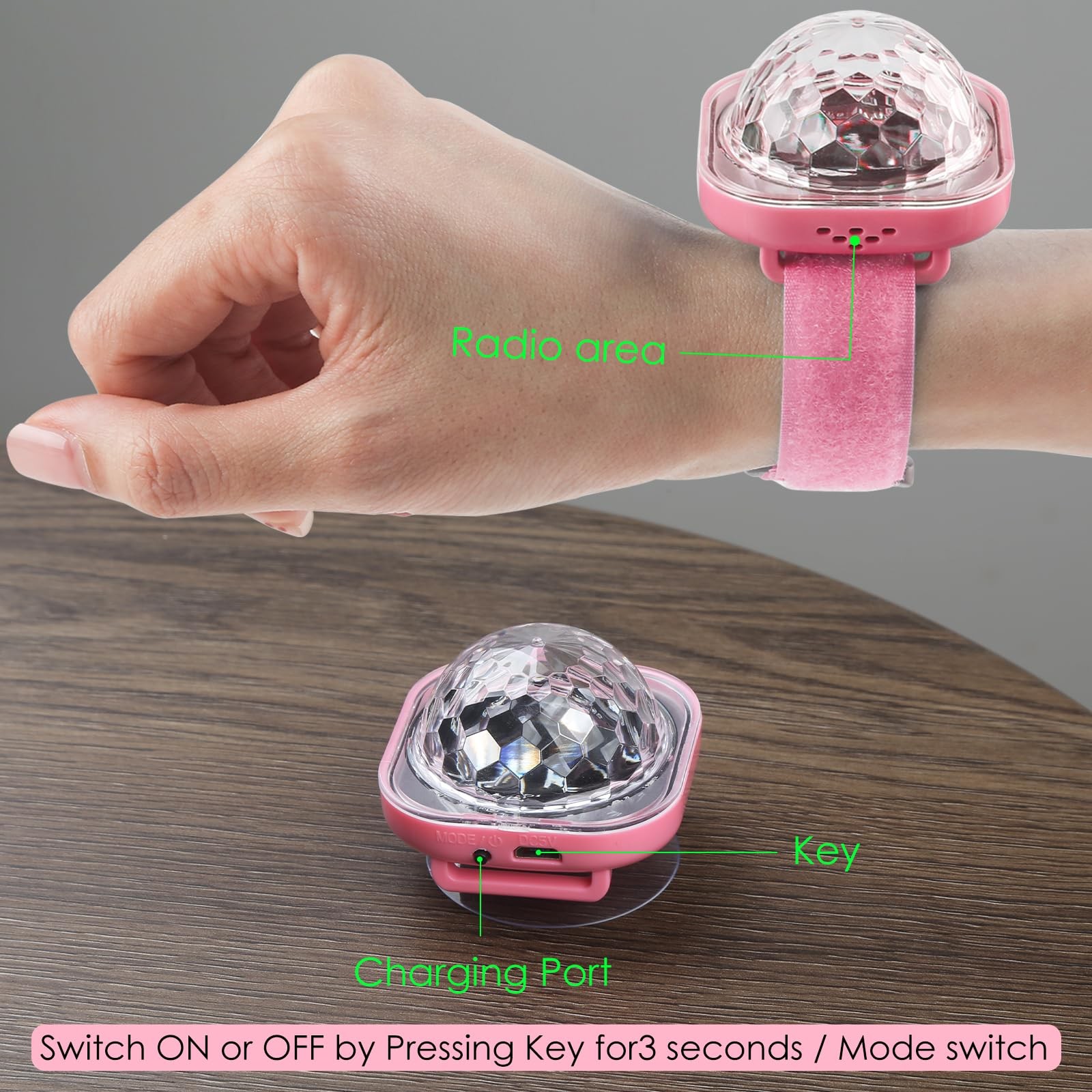 Disco Wristband , Multi-Color Sound Activated Party Light, Silicone, Modern S…