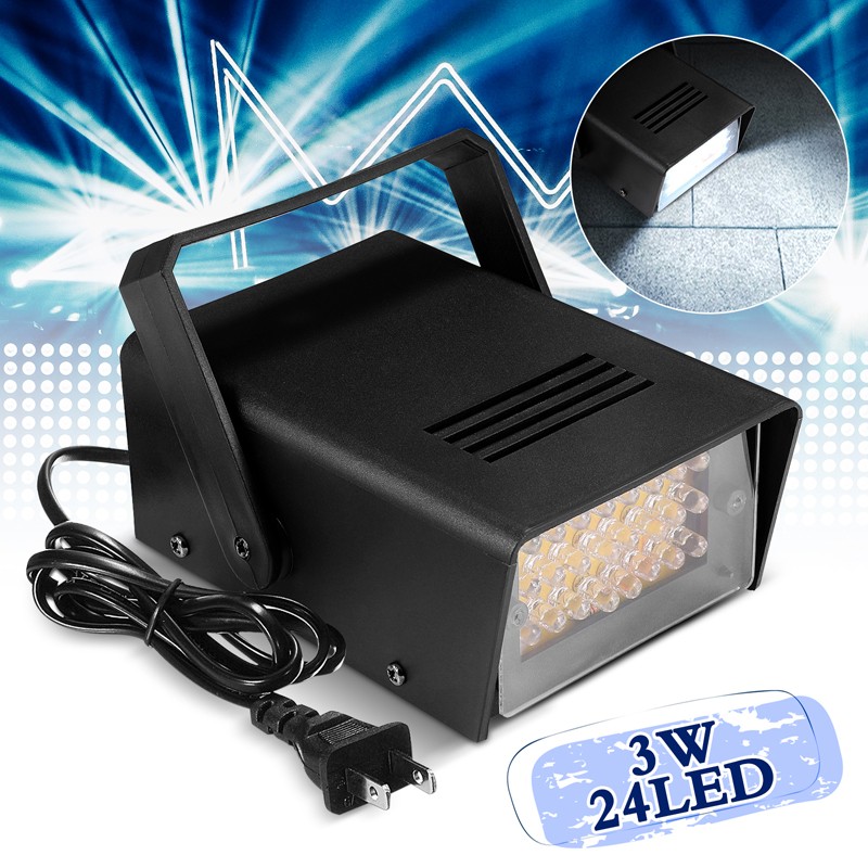 Disco Party Strobe Led Lights DJ 24 LED Flash Stage Light Halloween Xmas Rave