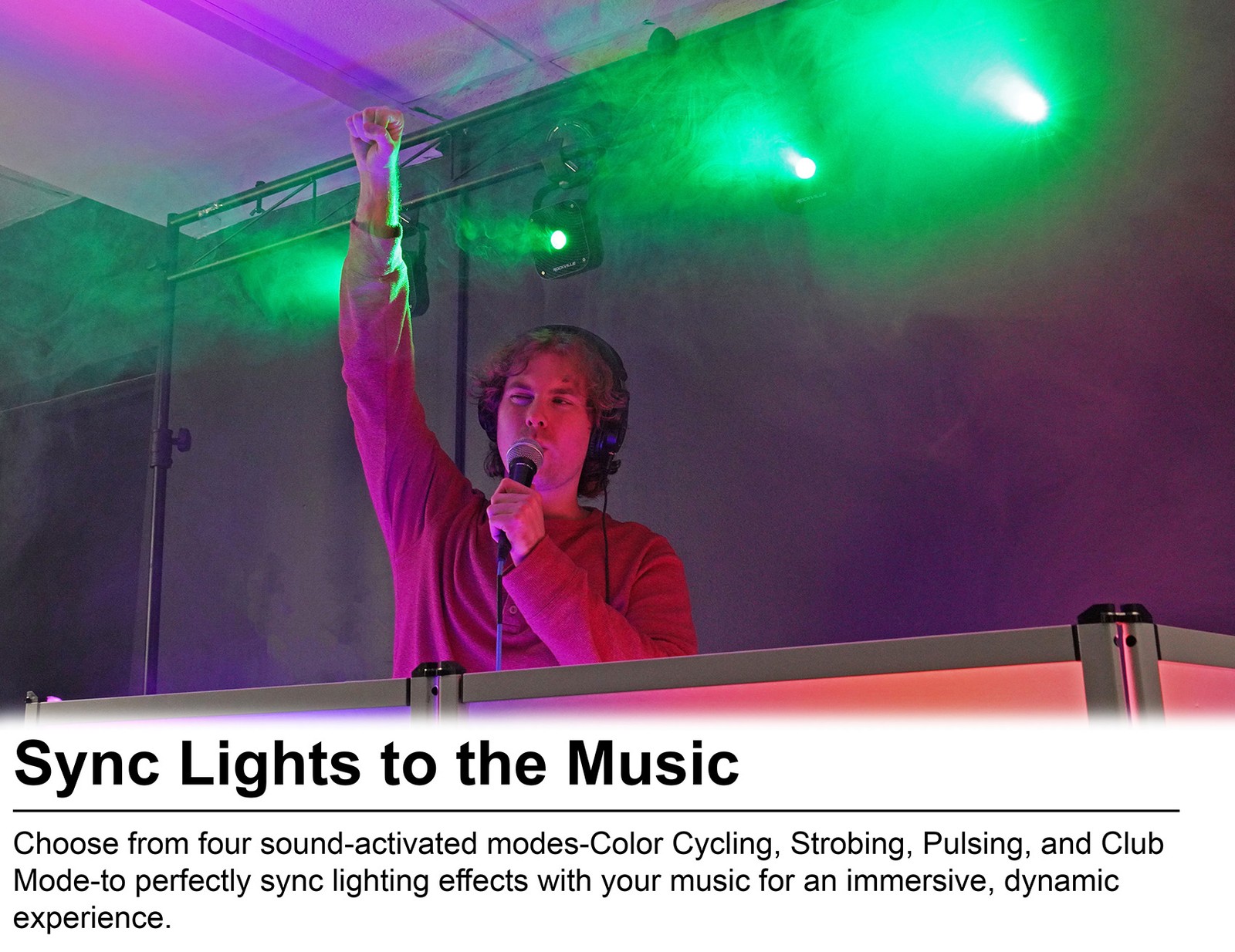 (2) Rockville MINI RF1 V3 Black Bright DJ/Party LED Wash Up Lights+RF Remote+APP