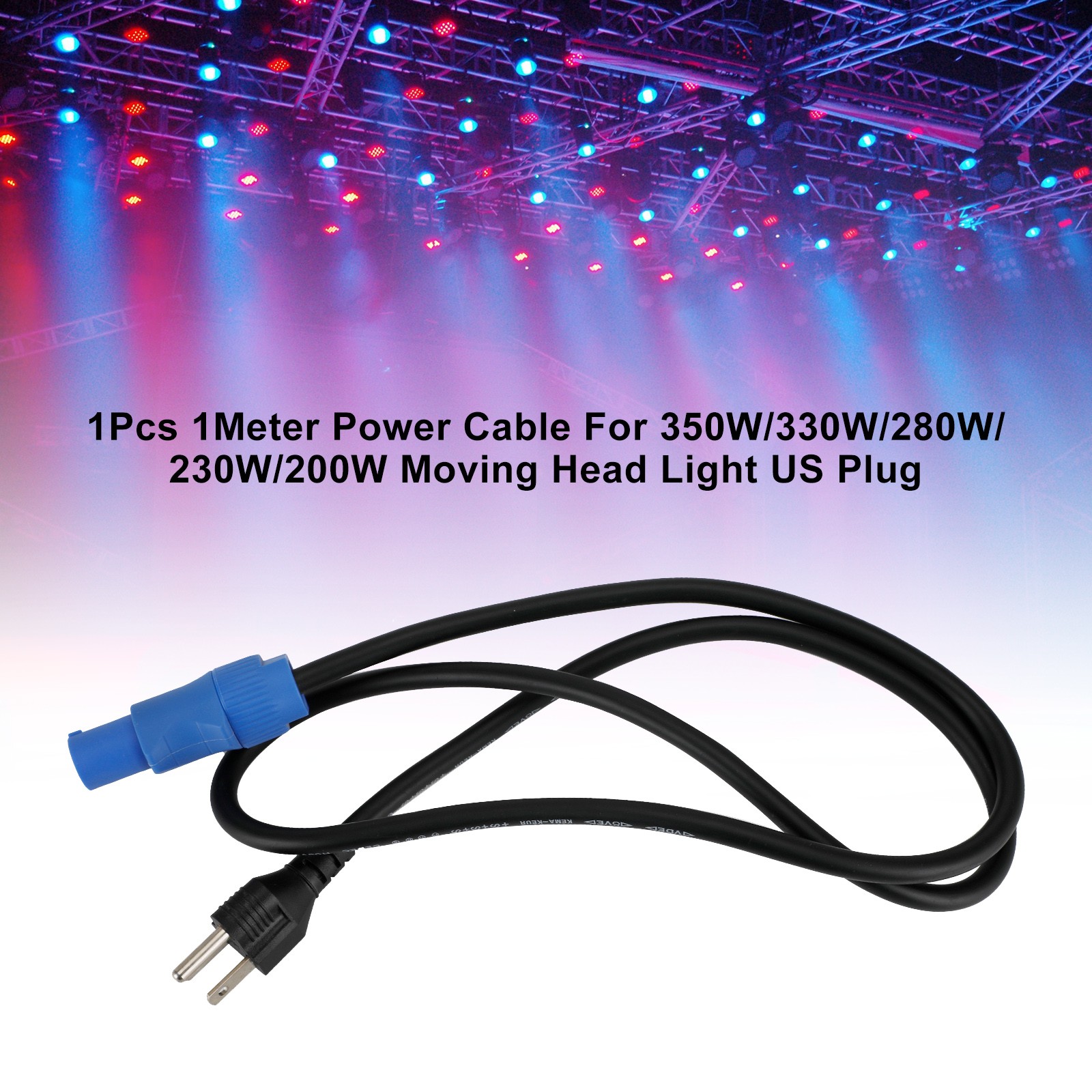1M Stage Light Power Cable US Plug Fit for 200W-350W Moving Head Light