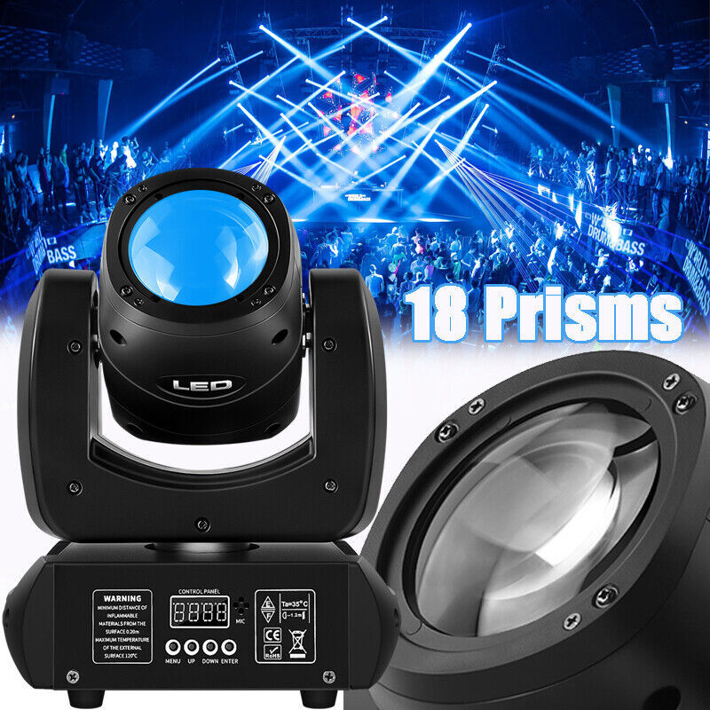 18Prism 120W Moving Head Stage Light RGBW Beam Gobo DMX Bar DJ Party LED Lights
