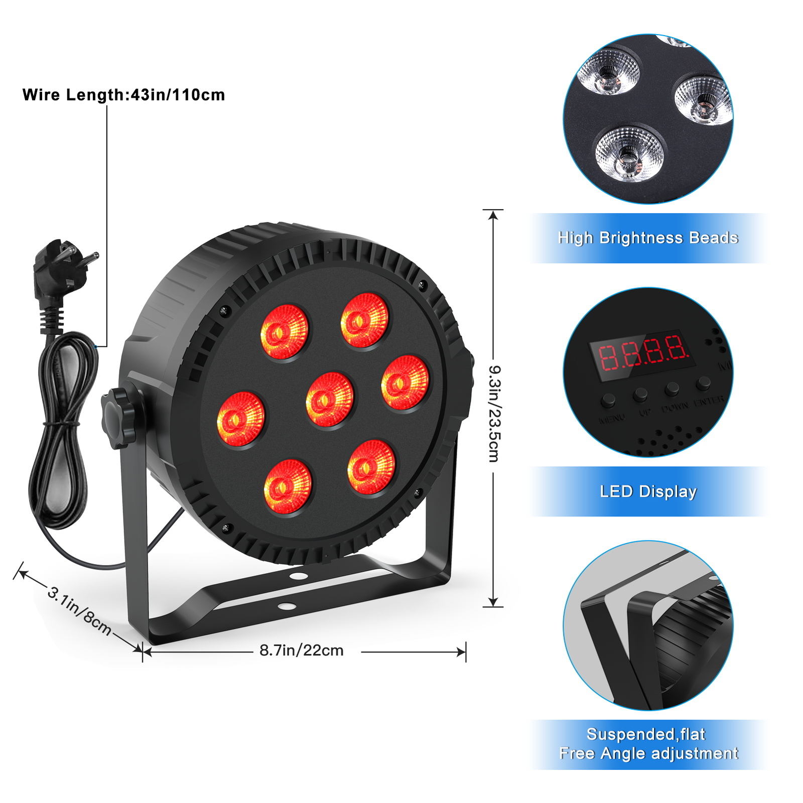 10PCS 15WX7LED RGBW PAR Light DMX Stage PAR Light Party Show DJ Disco Lights