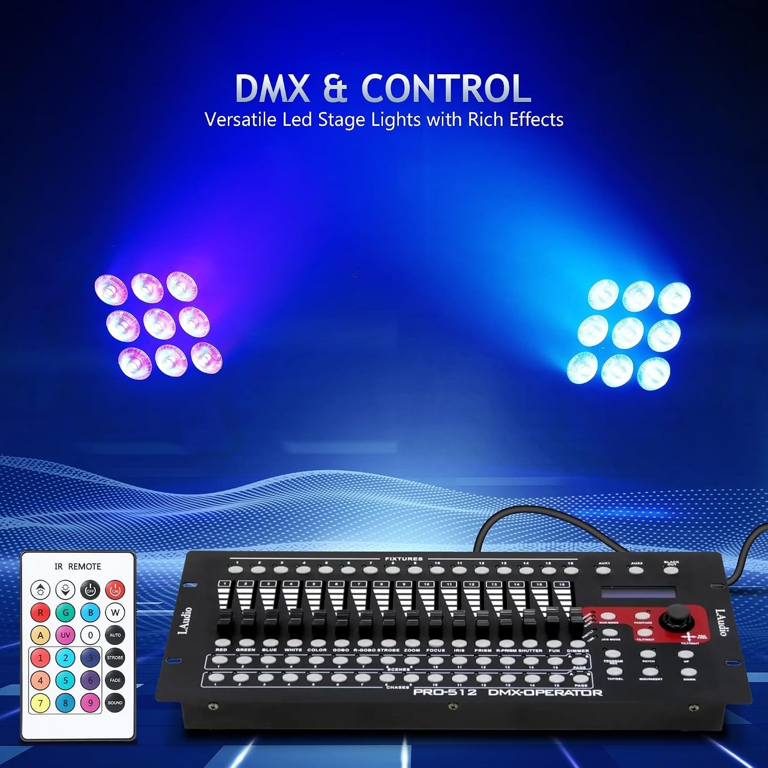 Rechargeable Led Stage Lights,54W RGBWA+UV 6IN1 Battery Powered Uplights with…