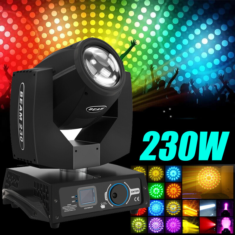 7R 230W Zoom Moving Head Beam Pattern Sharpy Light 16+8 Prism DMX16Ch Club Stage
