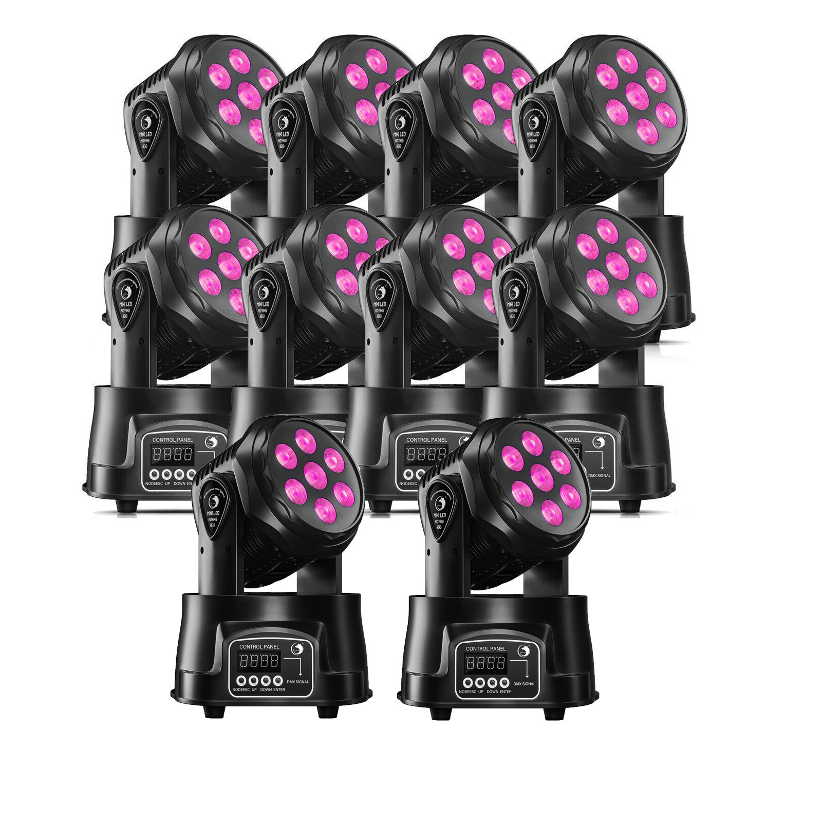 7X15W Moving Head Beam Light RGBW LED Zoom Spot Light Wash DMX Stage DJ Disco