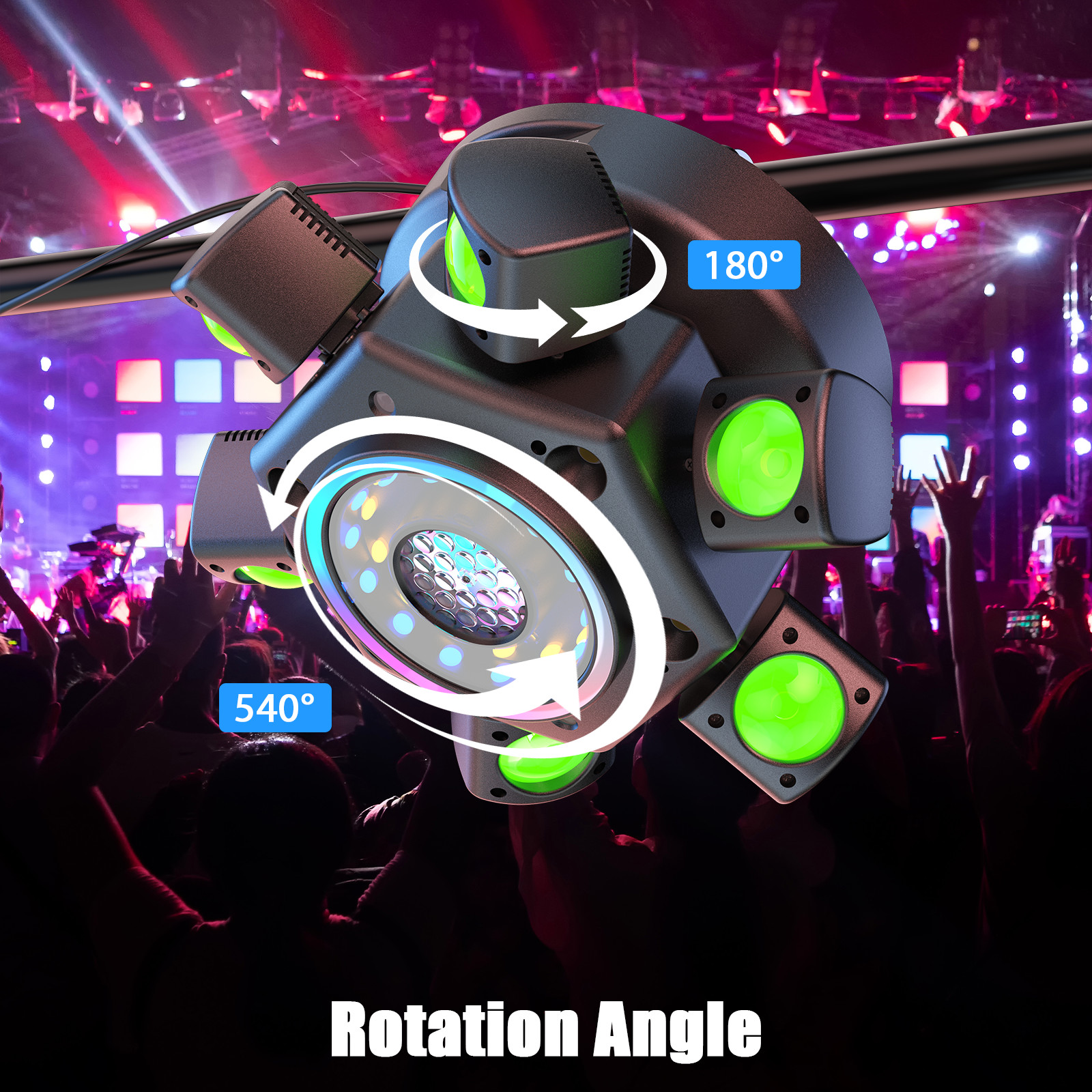 150W Disco 6Arms Rotation Laser LED Moving Head Stage Lights DMX DJ Party Lights