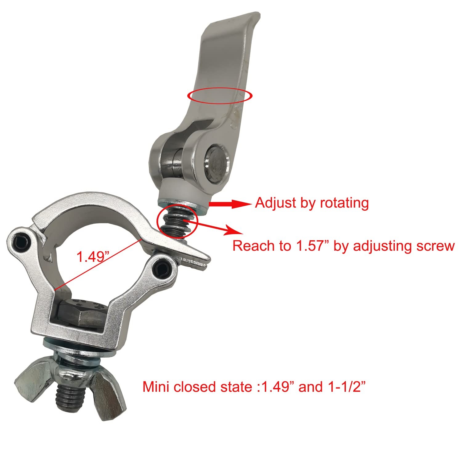 1 Piece Silver 1.491.57 Inch Stage Lighting Clamp Truss Heavy Duty 220 Lbs