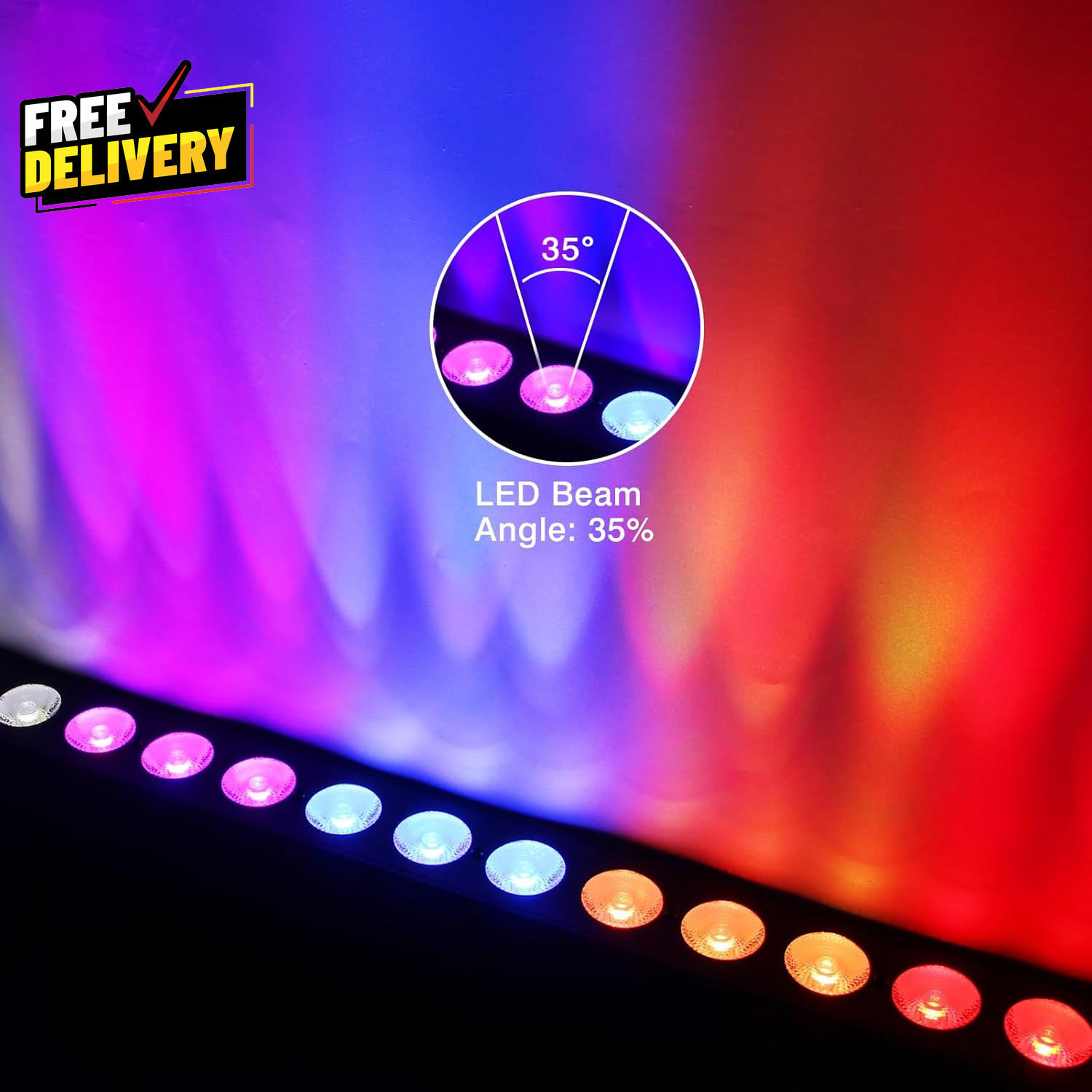 LED Stage Wash Light Bar 150W 6IN1 RGBWA+UV Color Changing Linear Wall Wash…..