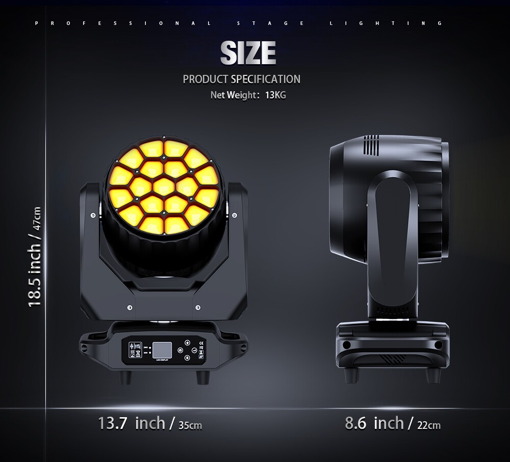 RGBW IP65 19x40W IP20 19x20W/40W Bee Eye Beam Moving Head Light Wash Or Case DJ