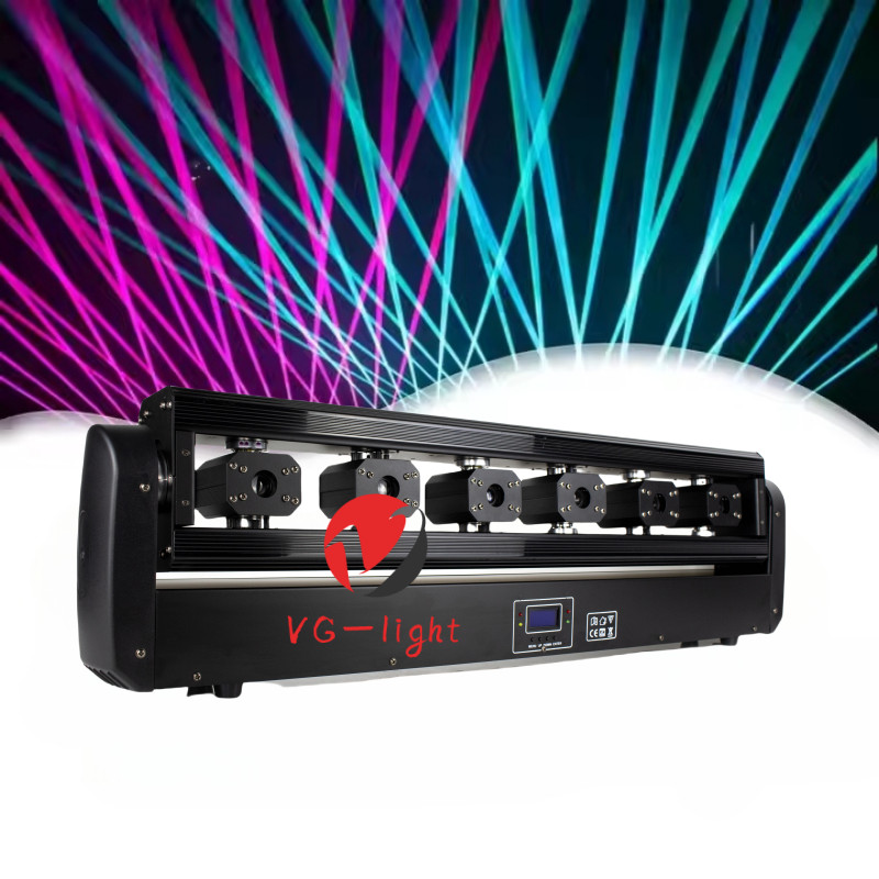 6 Eyes Dj Laser Light Disco 500mw RGB Lazer Light DMX Stage Moving Head Lights