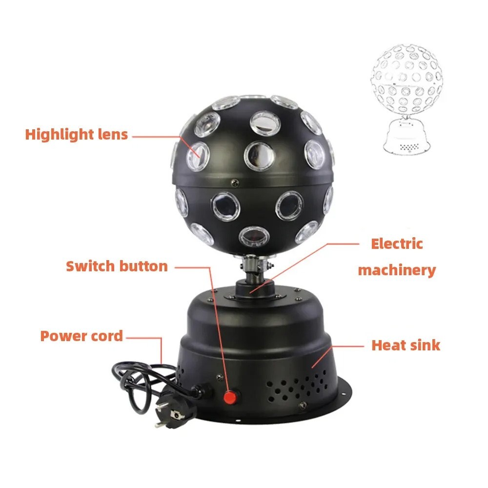 Stage Disco LED Stage Rotating Light DJ Ball Sound Activated RGB Strobe Lights
