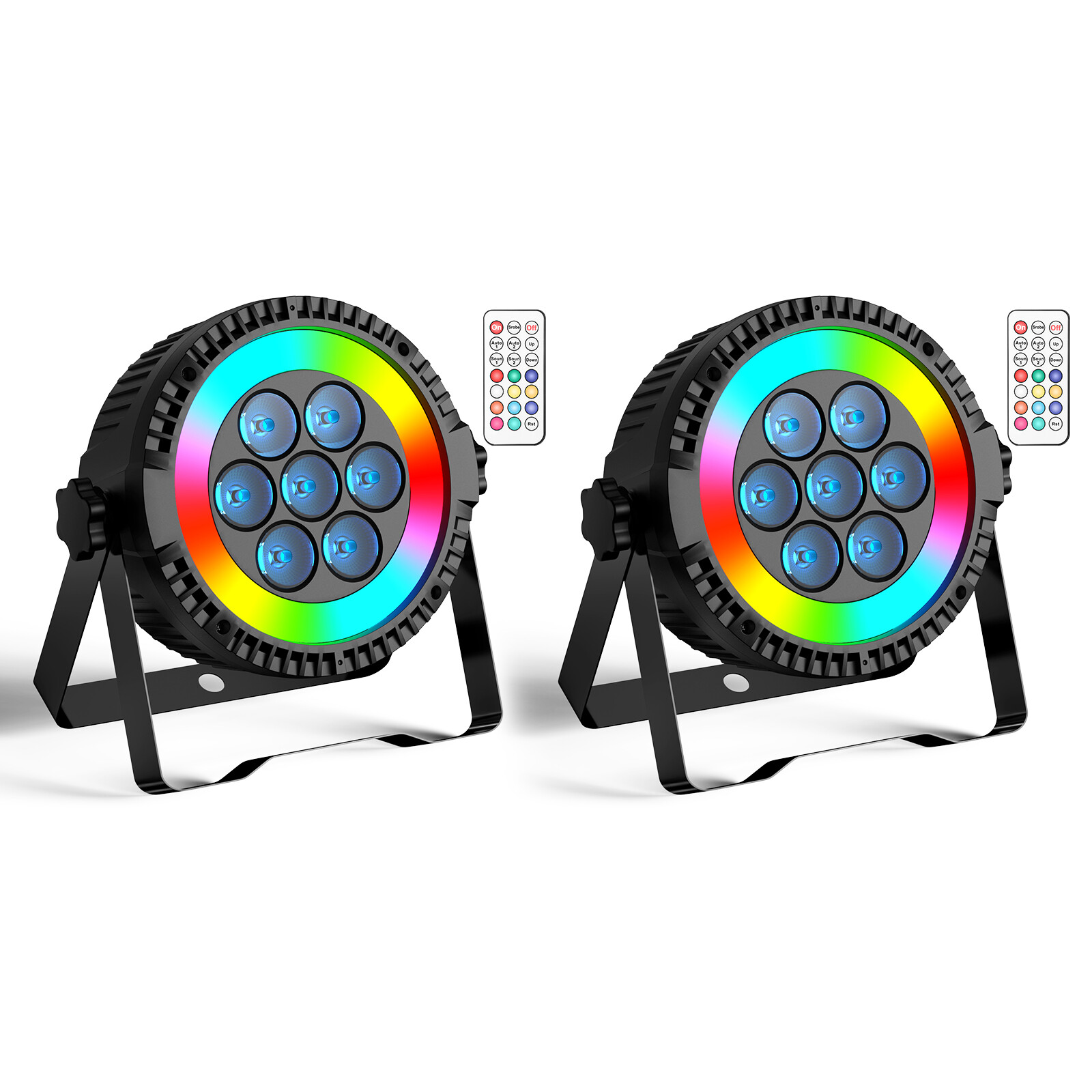 7+48LEDs Par Light withLight Strip 4-IN-1 RGBW DMX Stage Effect DJ X-mas Light