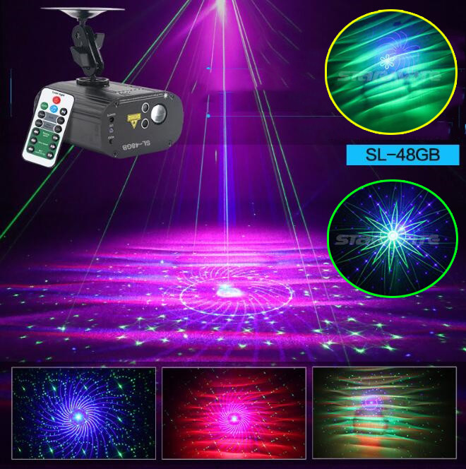 3 Lens Red Green Blue Wavy Galaxy 48 patterns Party DJ Bar remote Laser Light Yc