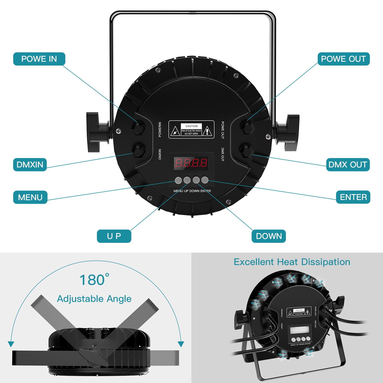 270W 18LED Waterproof Par Stage Lighting RGBW DMX DJ Disco Party Show Outdoor US