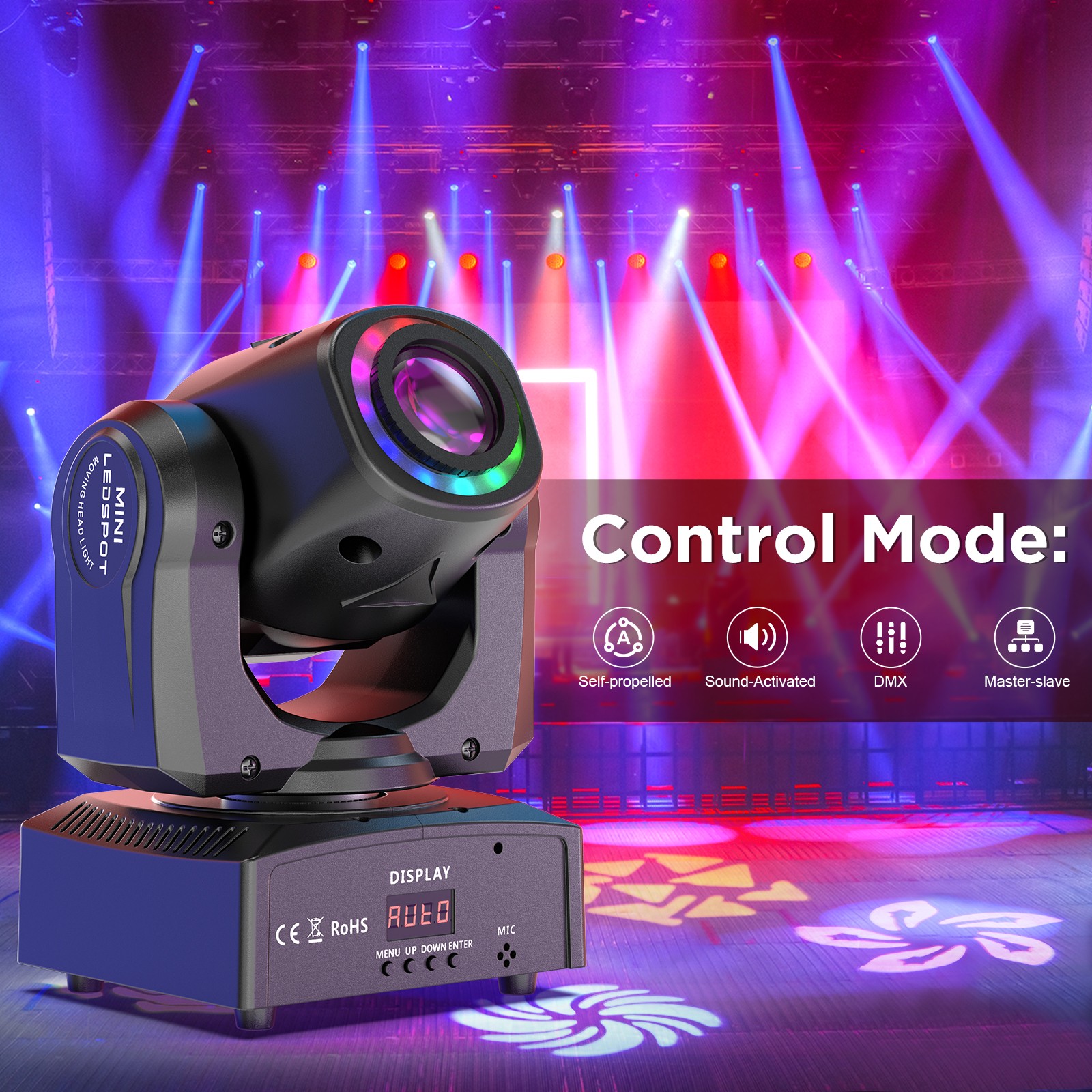 150W Moving Head Light LED RGB Gobo Beam Stage Spot Lighting DJ Disco Show DMX