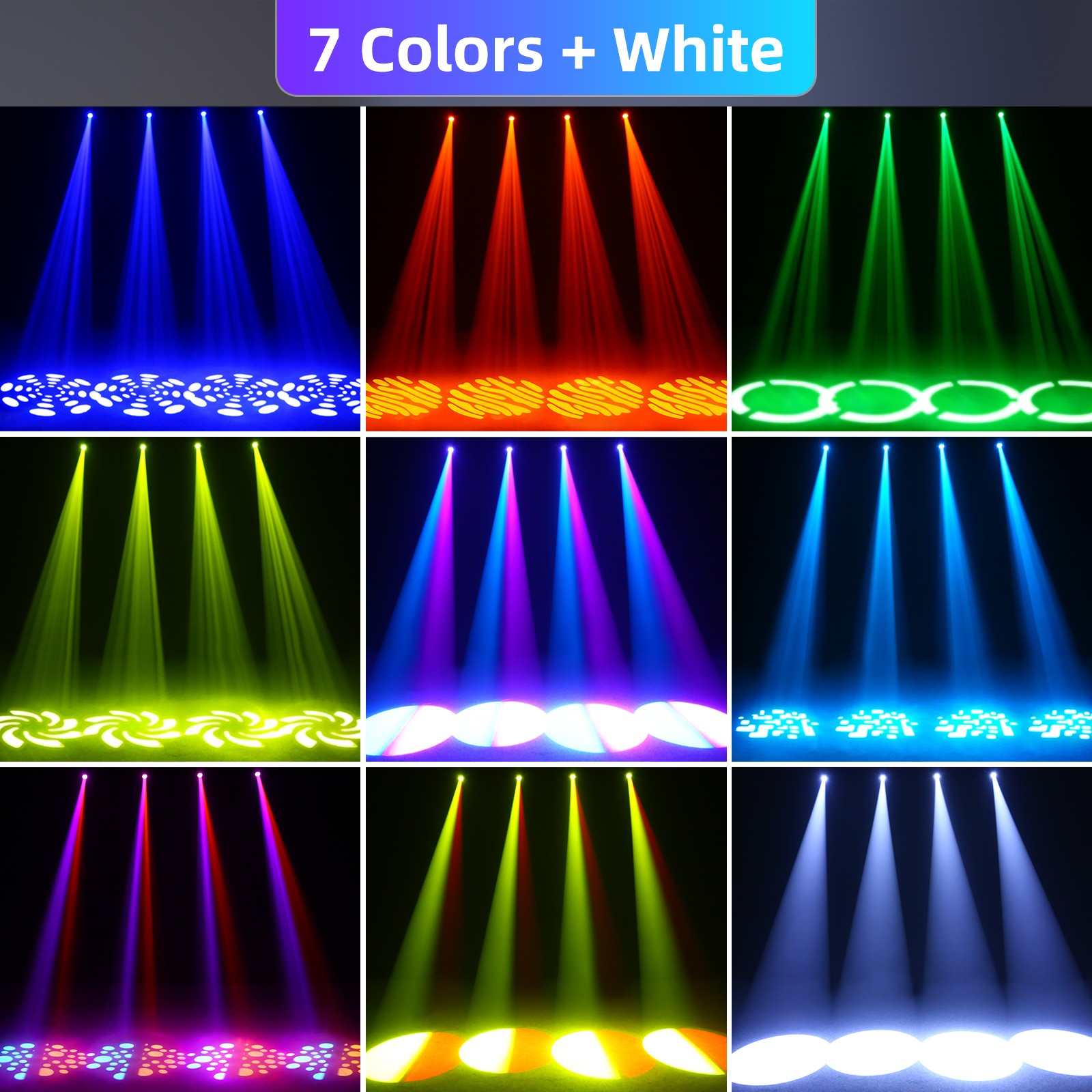 8PCS 120W LED Moving Head Light RGBW Gobo Beam Stage DMX Spot Lighting DJ Disco