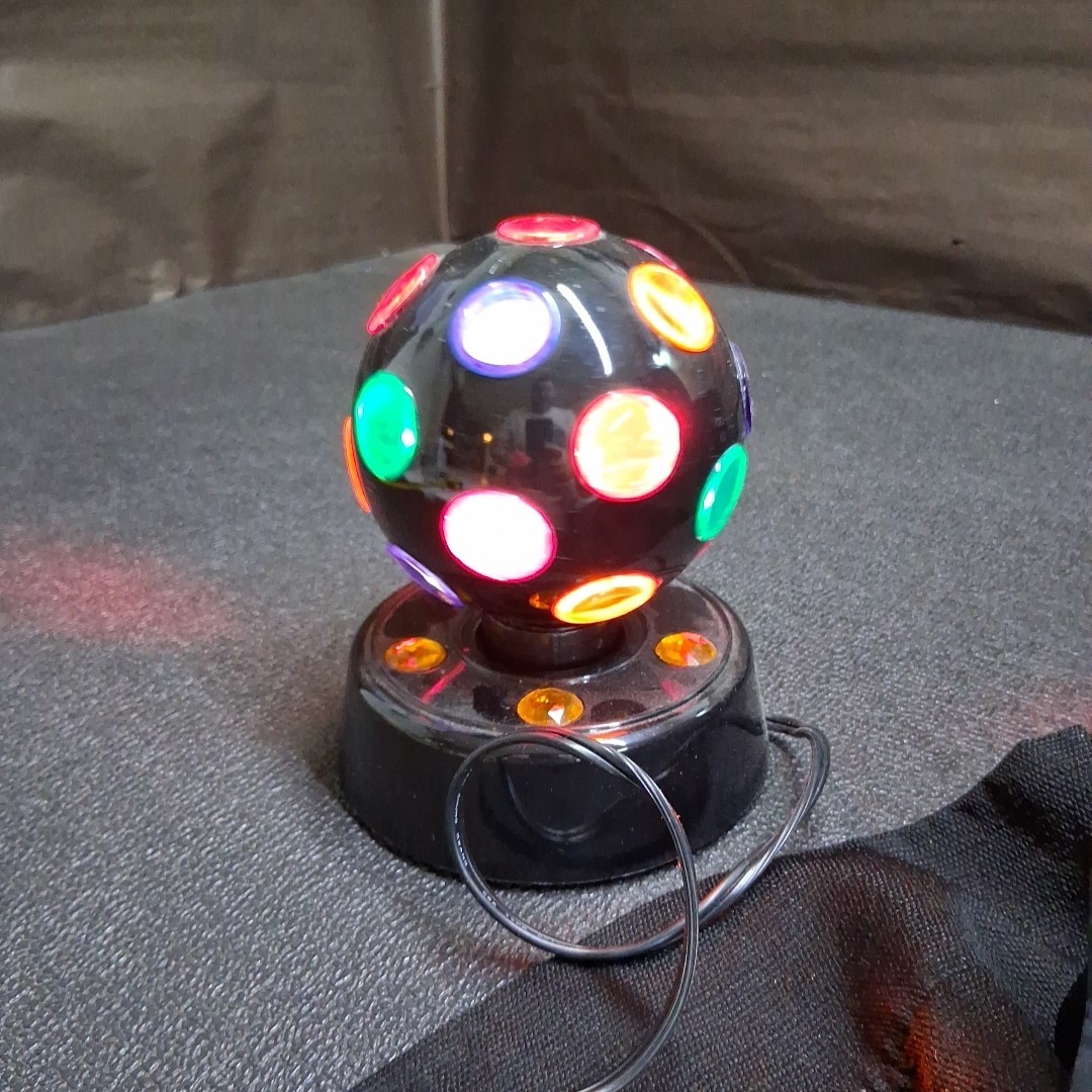 Black Plastic 120vac Rotating 7” Multicolor Party Disco Light