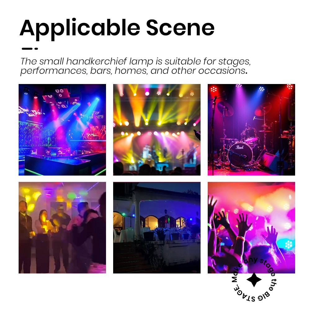 7x12W LED RGBLAC Beam GlamoPar Light Par Stage Lighting DMX DJ Bar Club Party