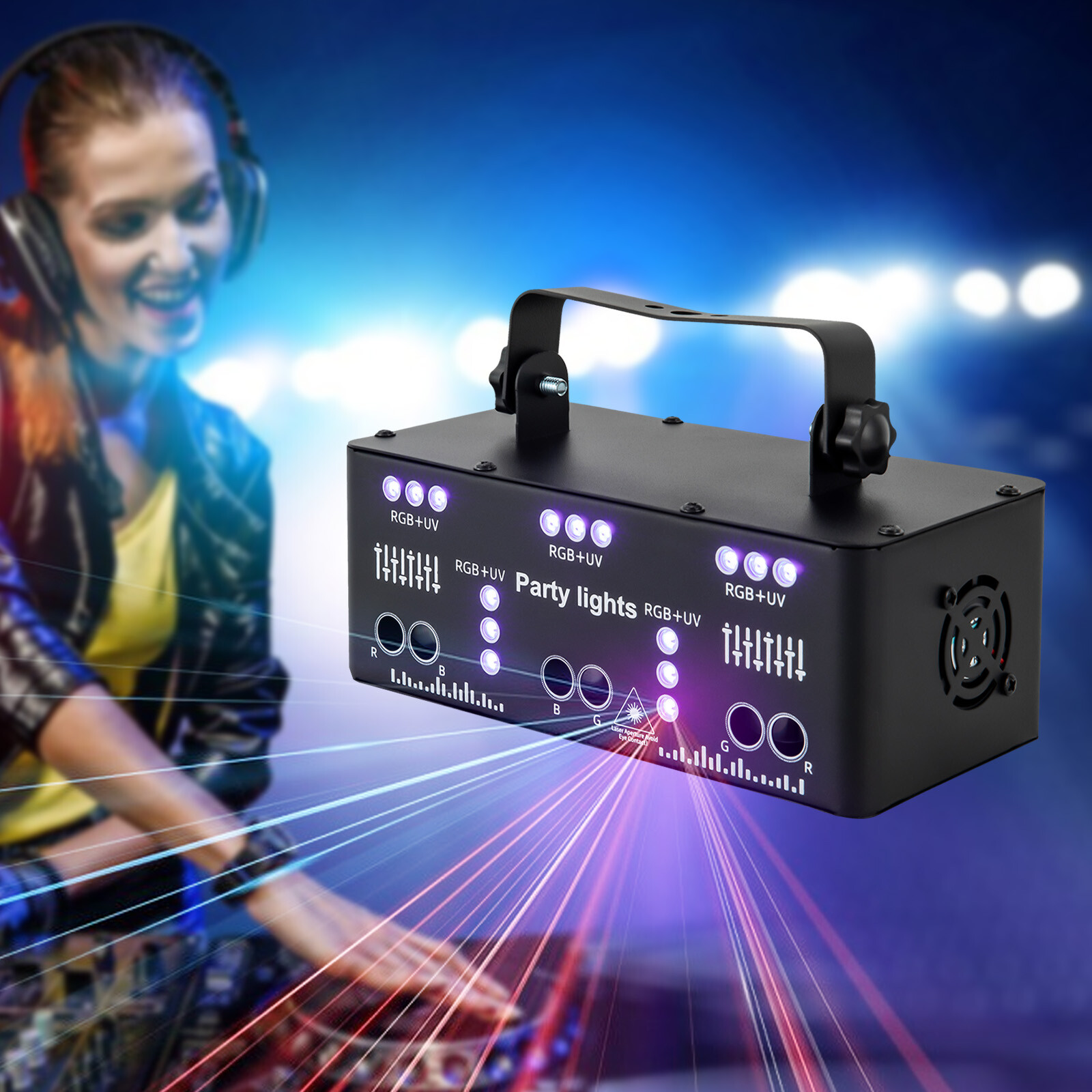 Proffessional DJ Lights 21 Lens RGB UV Disco Strobe Stage Lighting With Remote