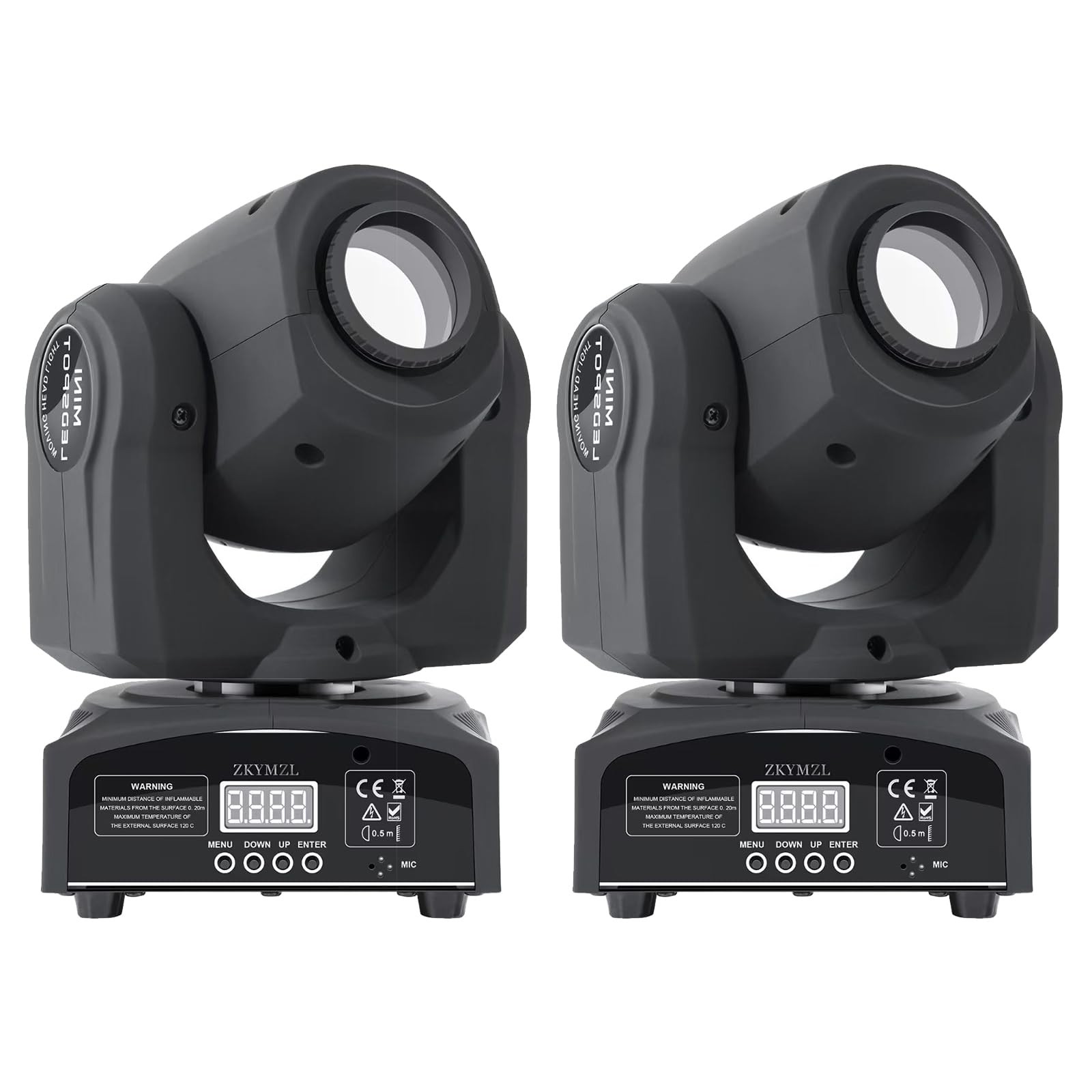 2 PCS 25W LED Moving Head DJ Lights – 8 Gobos, 8 Colors, 9/11 Channels, DMX 512,
