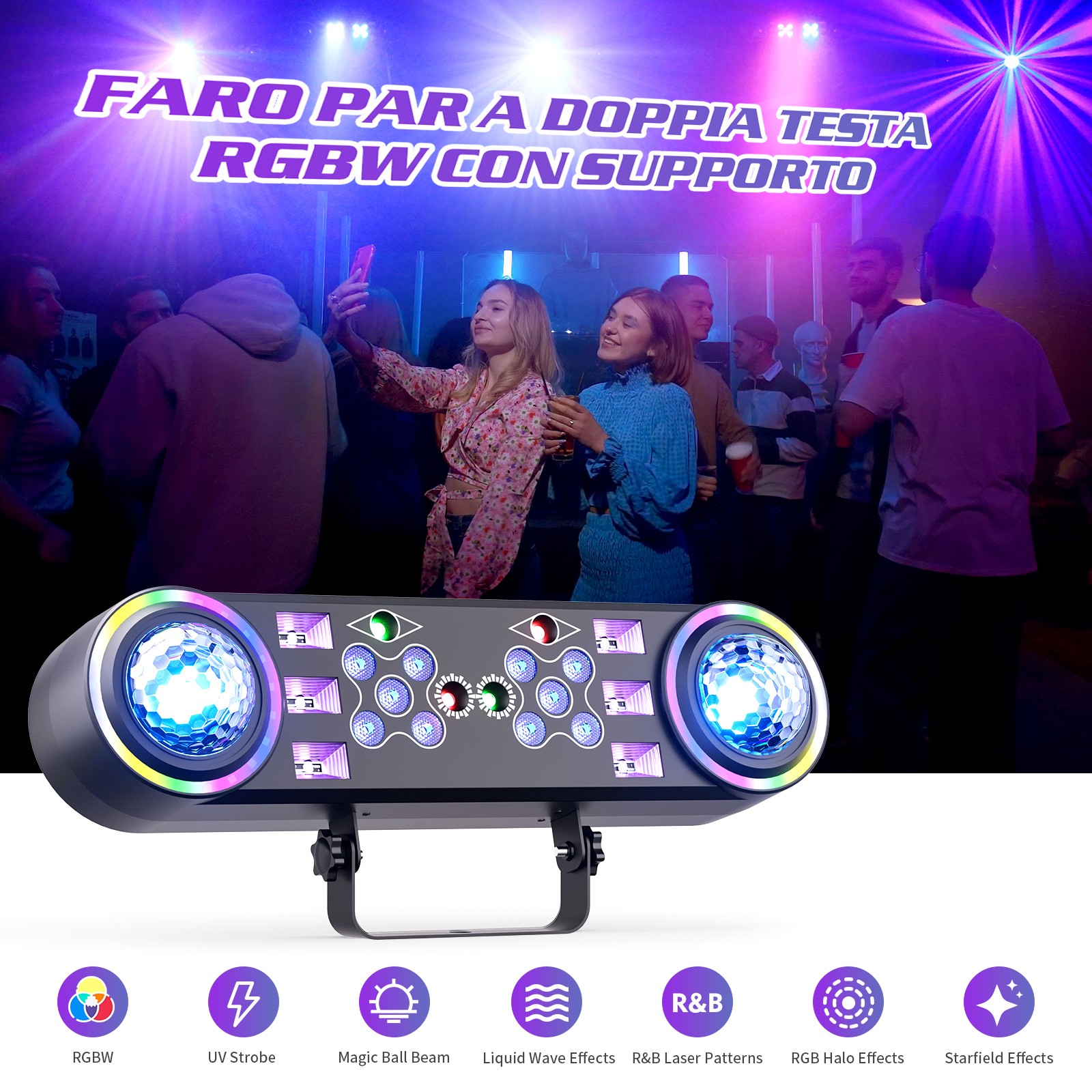 DJ Lights LED Par Light W/Tripod Bag Party DMX RGBW Concert Stage Lighting