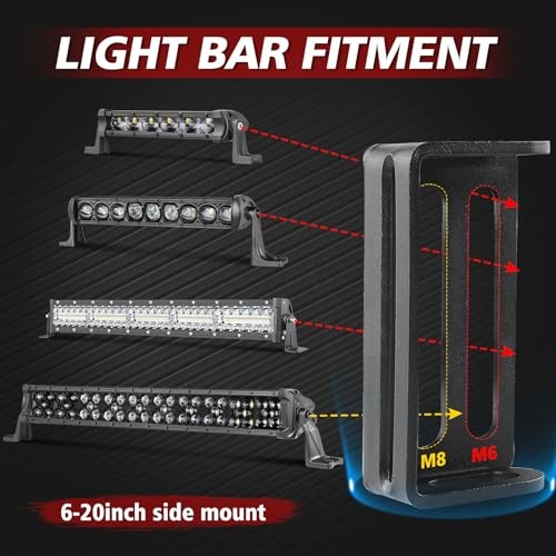 6-30 Inch Single/Double Row LED Light Bar Front Hidden Behind Grilla brackets