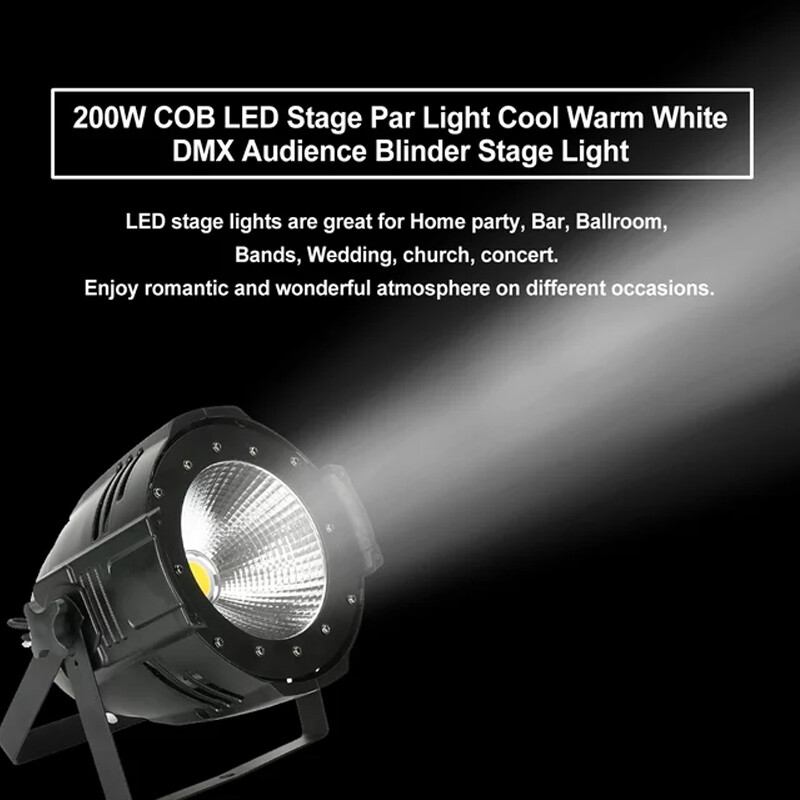 100W COB Par Light Warm White Cool White LED DMX Stage DJ Audience Blinder Light