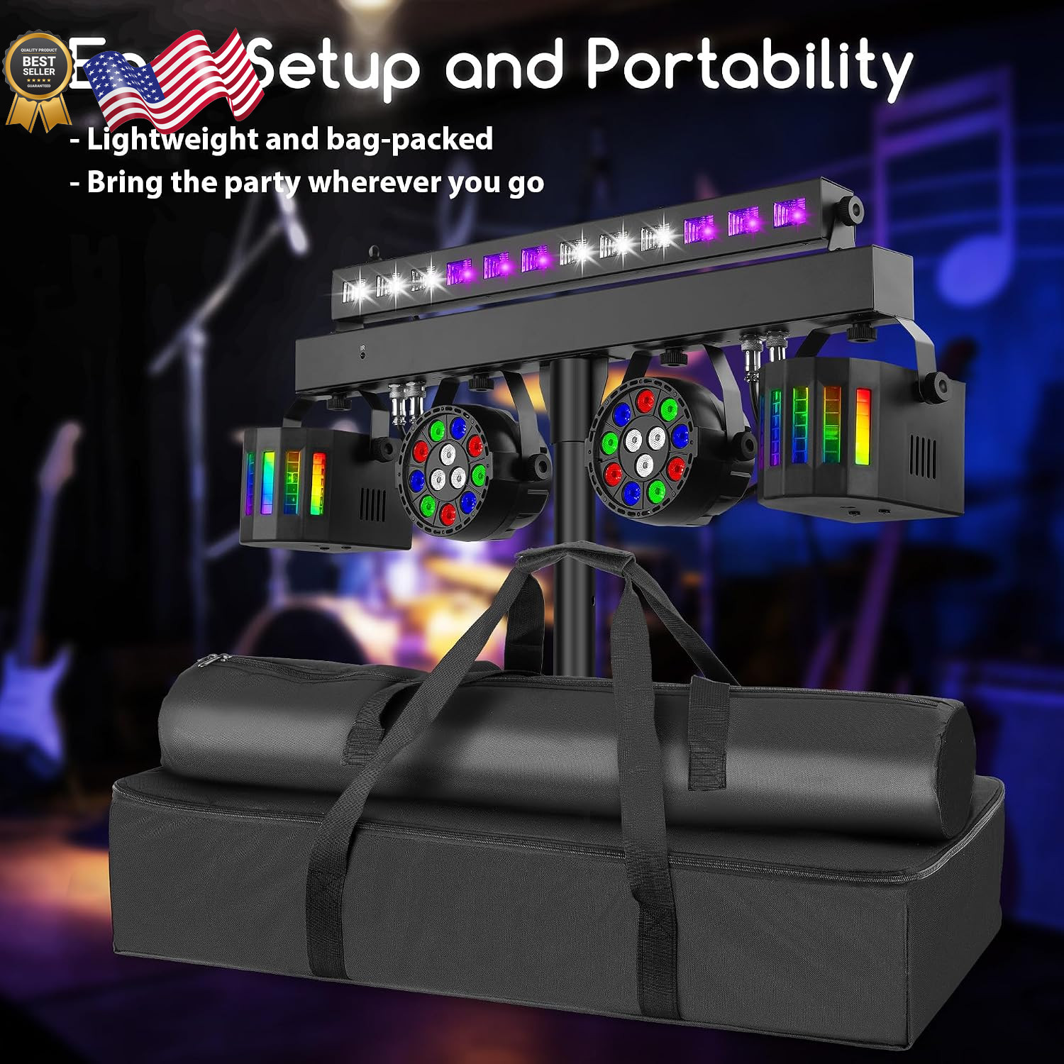 DJ Lights with Stand for Party All-In-One LED Stage Lighting System for Weddings