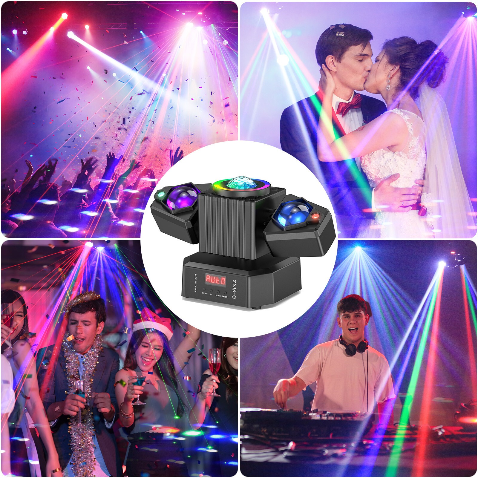 50W Laser RGBW LED Moving Head Light Disco Stage Lighting Beam DMX512 Party DJ