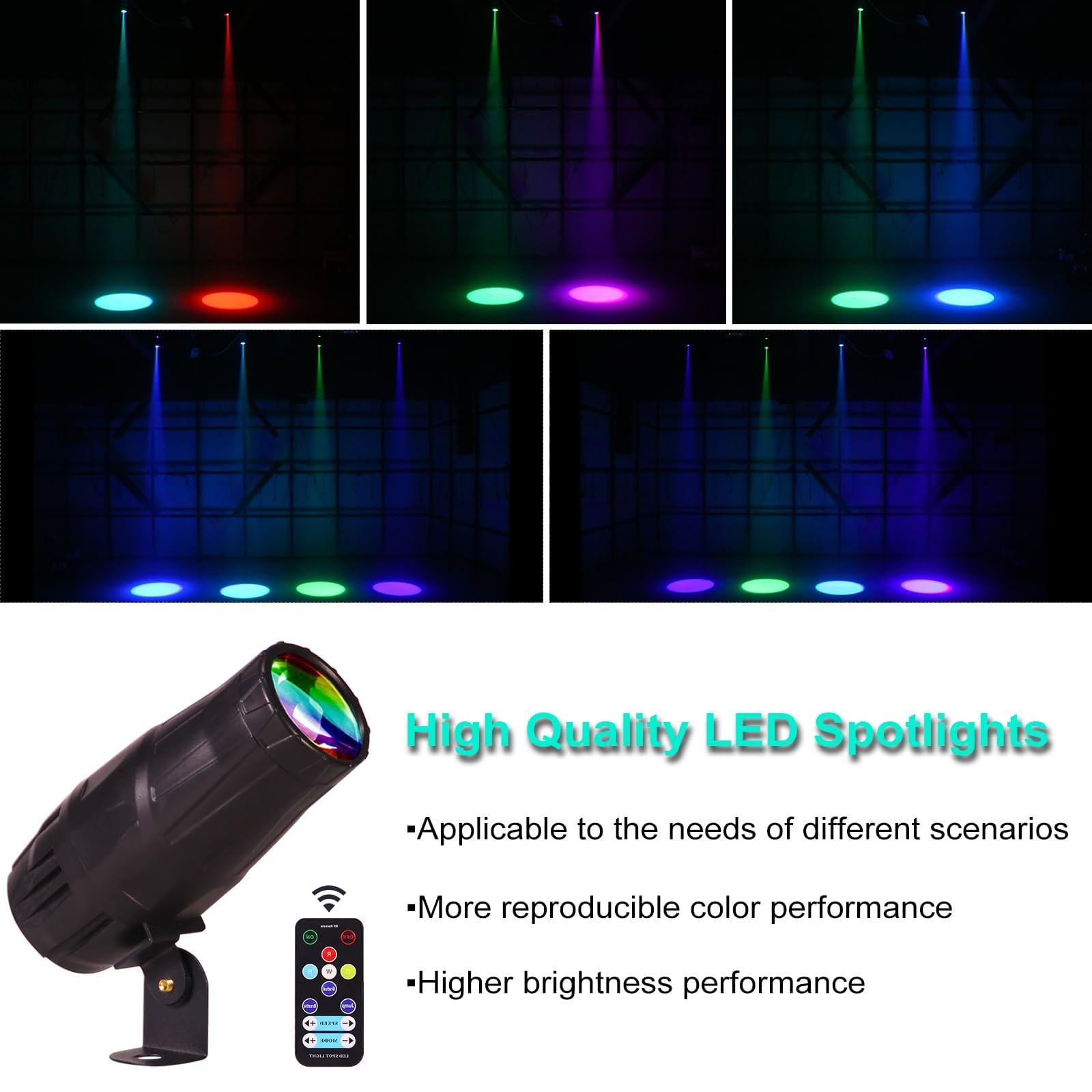 LED Pinspot Light,Stage Spotlight Mini 15W RGBW Disco Ball Spot Lights 4 in 1…