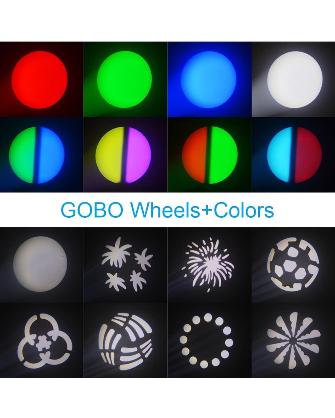 BETOPPER DJ Moving Head Lights Strobe Spot LED Stage Light 8 GOBO 8 Colors 9/…