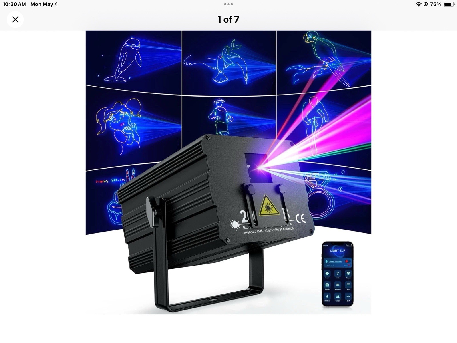 EYTSE EY003-L RGB Laser Effect Light, DMX APP Control, Fan Cooled