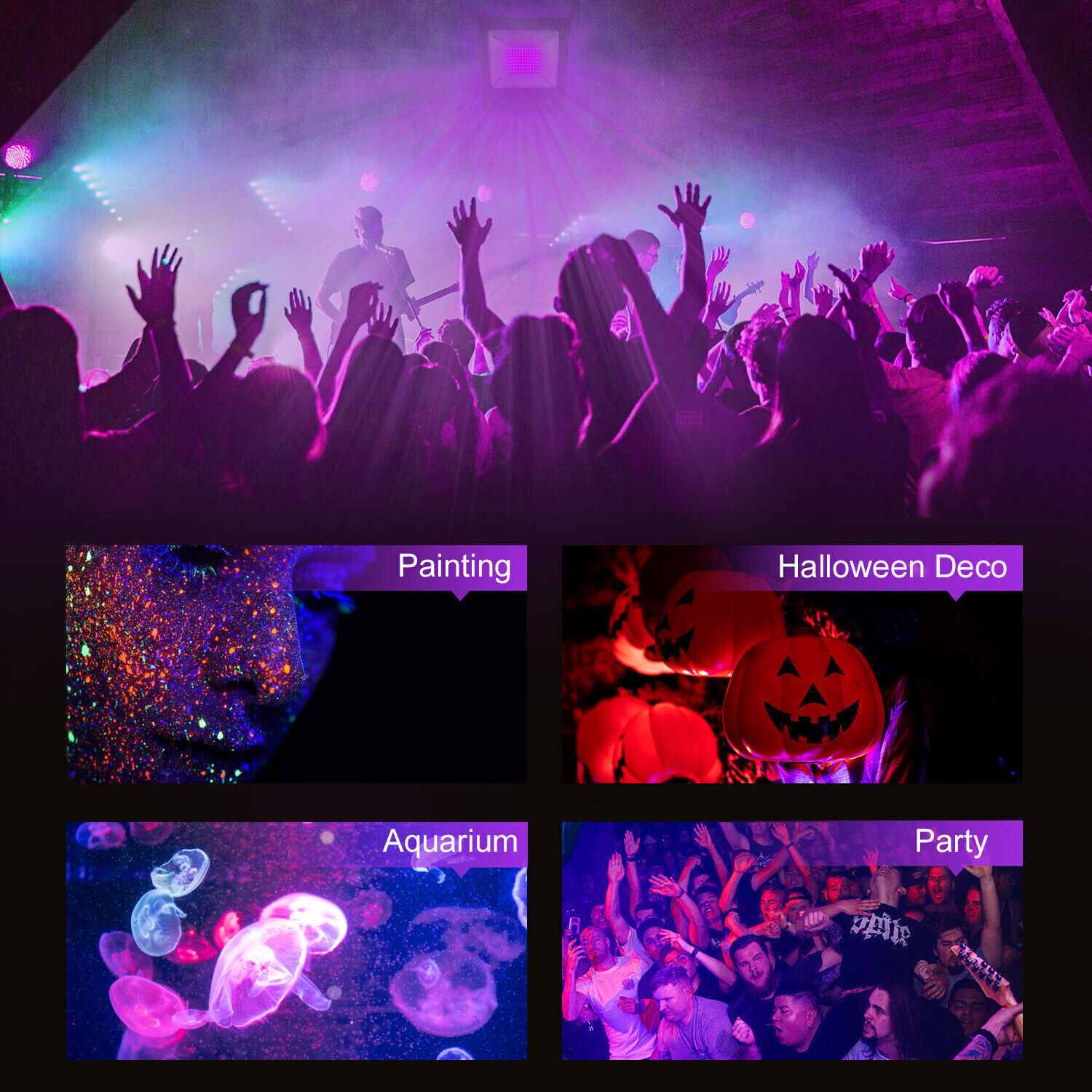 150W LED UV Black Light Bar Xmas Party Stage DJ Lamp Club Night Floodlight IP66