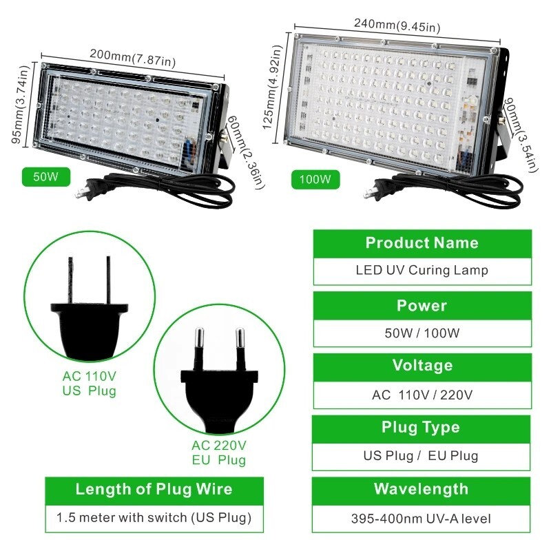 LED UV Light 100W Black Party Stage Floodlight Flood DJ Purple Lamp Club Glow