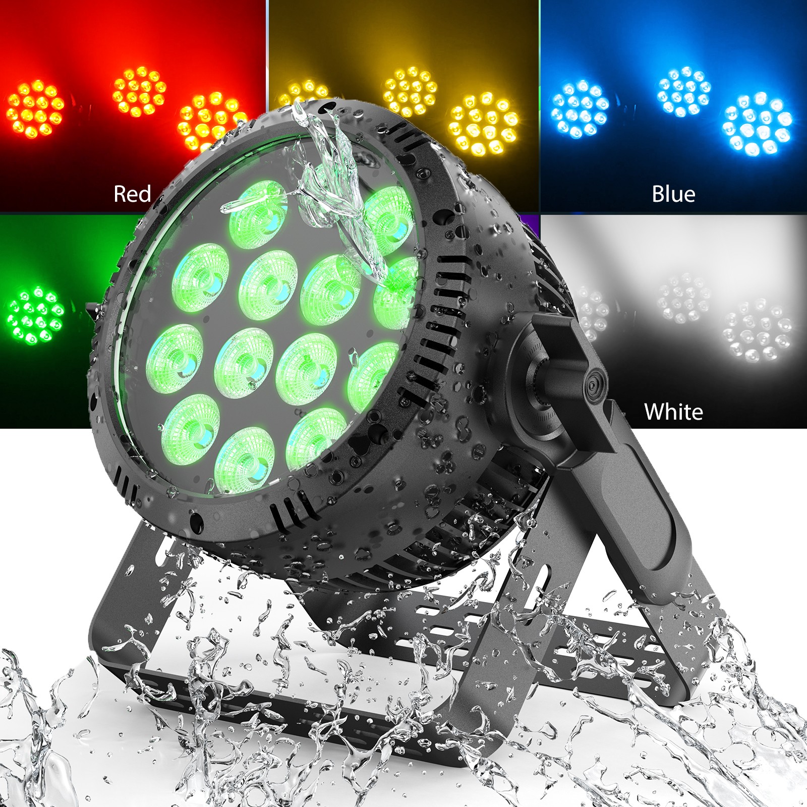 UKING 280W 14 LED RGBW Par Stage Light Waterproof IP65 DJ Lighting DMX512 Beam