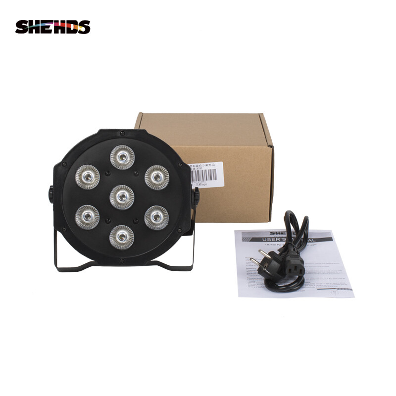 8PCS SHEHDS 7x18w LED Stage Light RGBWAUV Wash Par Bar Disco DJ Lighting