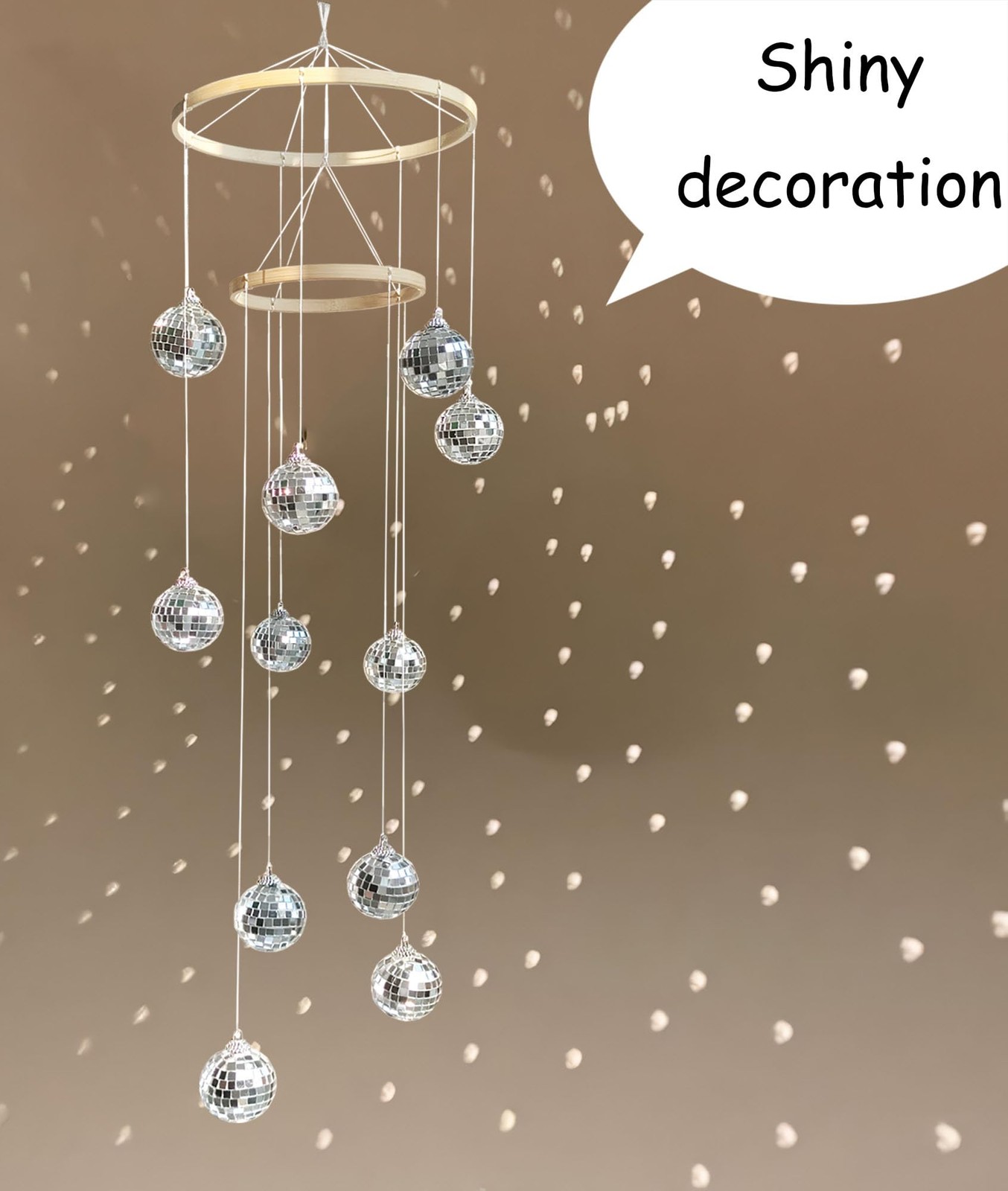 Disco Mobile Spiral Spinner 32 Inch Height with Circle for Indoor Outdoor Yar…