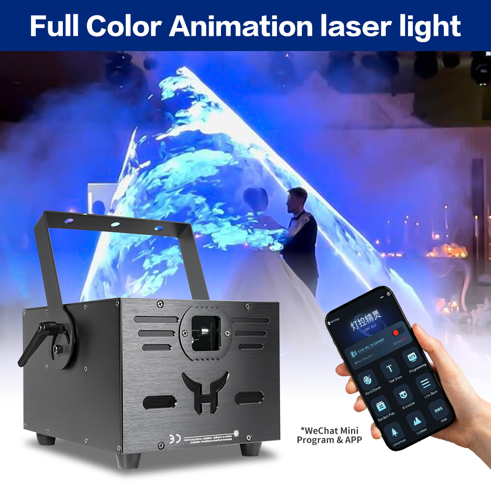 10W RGB DMX512 ILDA Full Color Animation Laser Light for Wedding Party Djs Stage