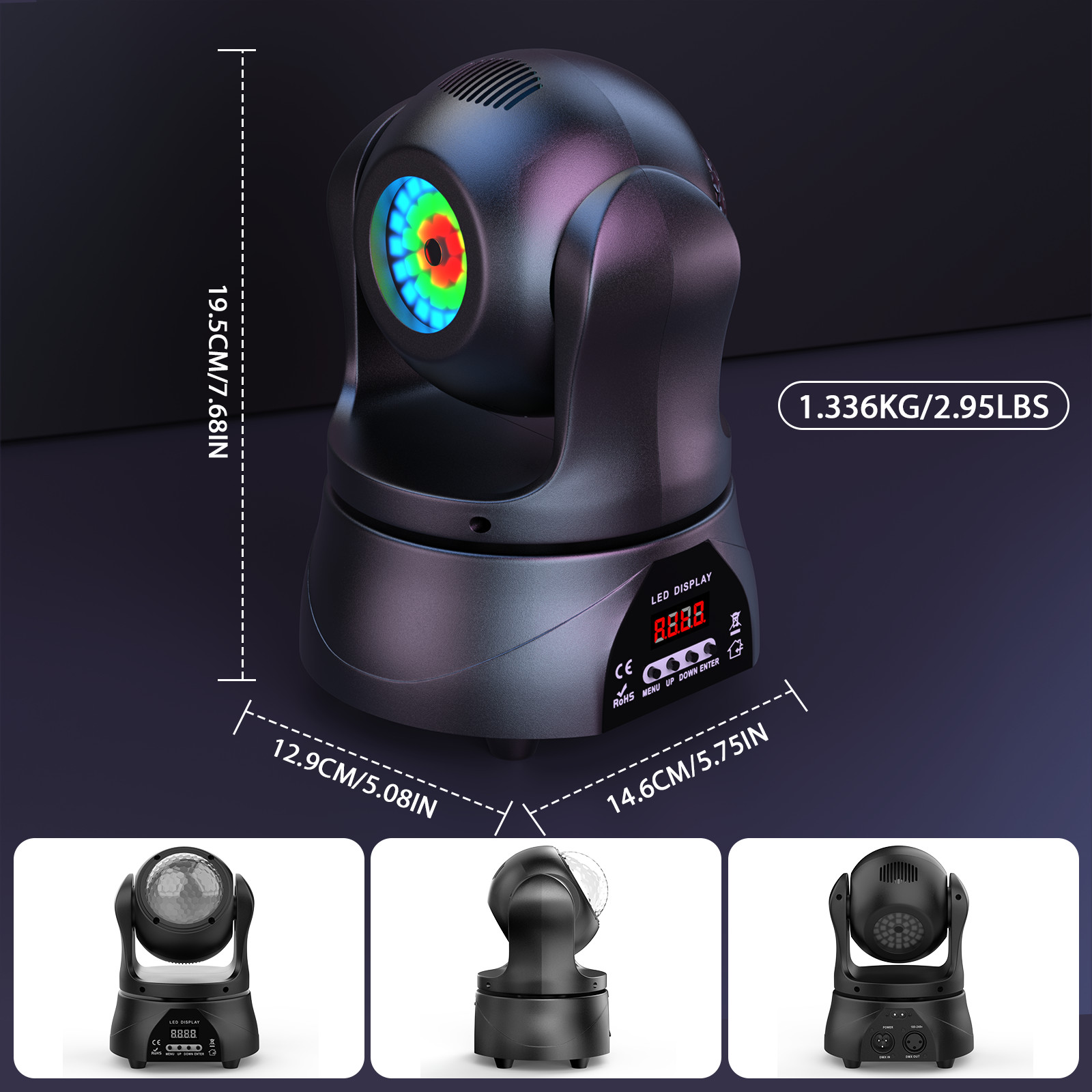 Compact Dual Head Moving Light With RGBW Kaleidoscope For Wedding Stage Party