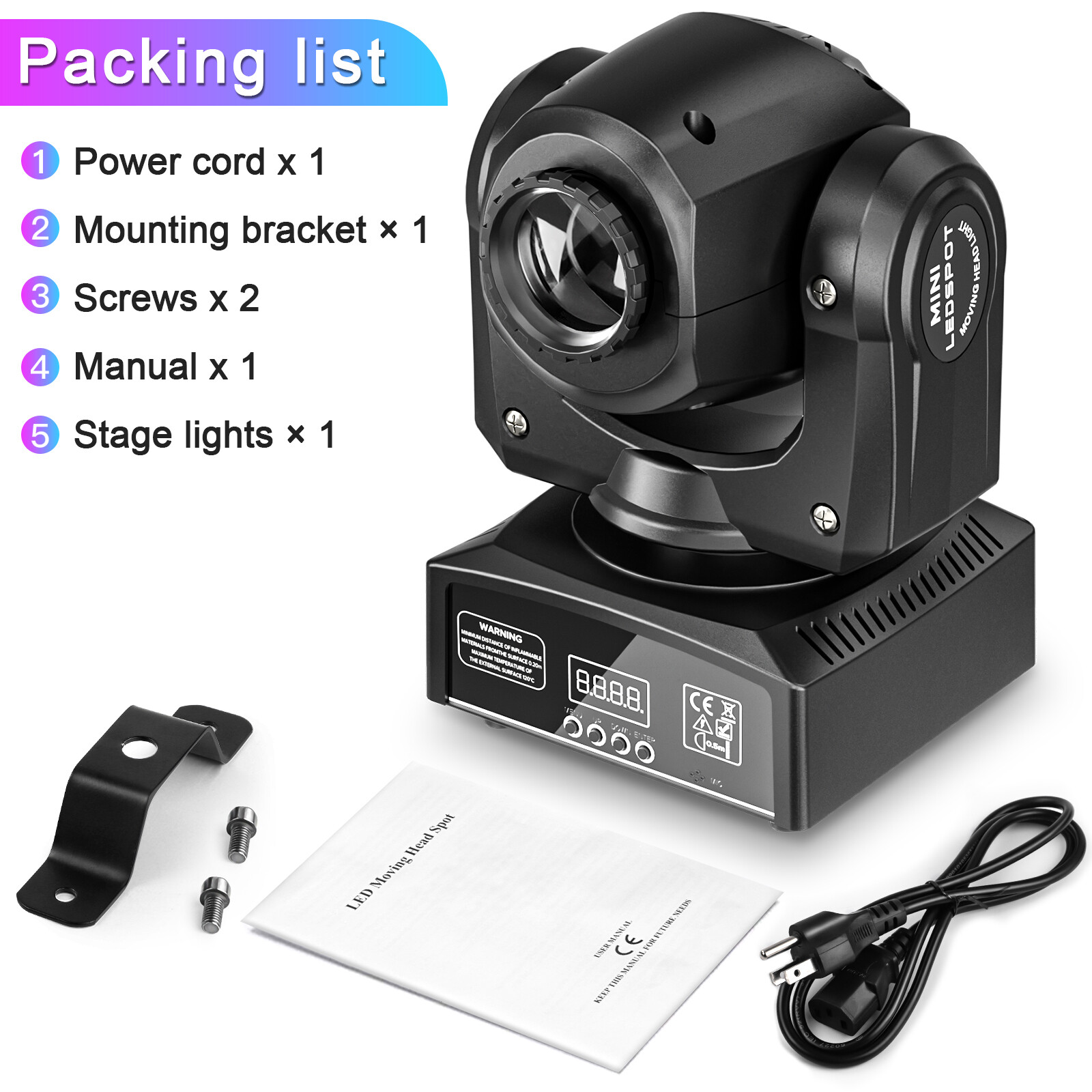 4X 120W Sound Activated RGBW Moving Head 8Gobo Pattern DMX Stage Lighting Disco
